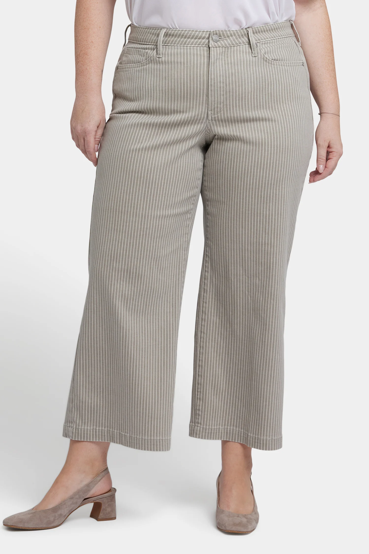 Teresa Wide Leg Ankle Jeans In Plus Size - Hidden Lodge Stripe - Image 4
