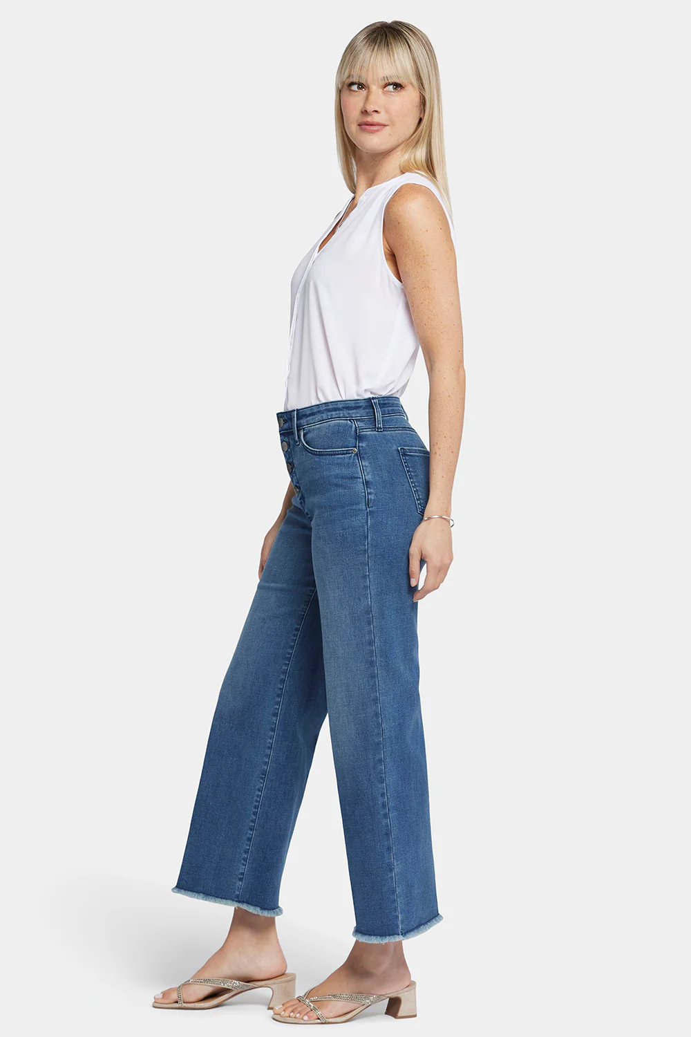 Teresa Wide Leg Ankle Jeans - Mission Blue - Image 5