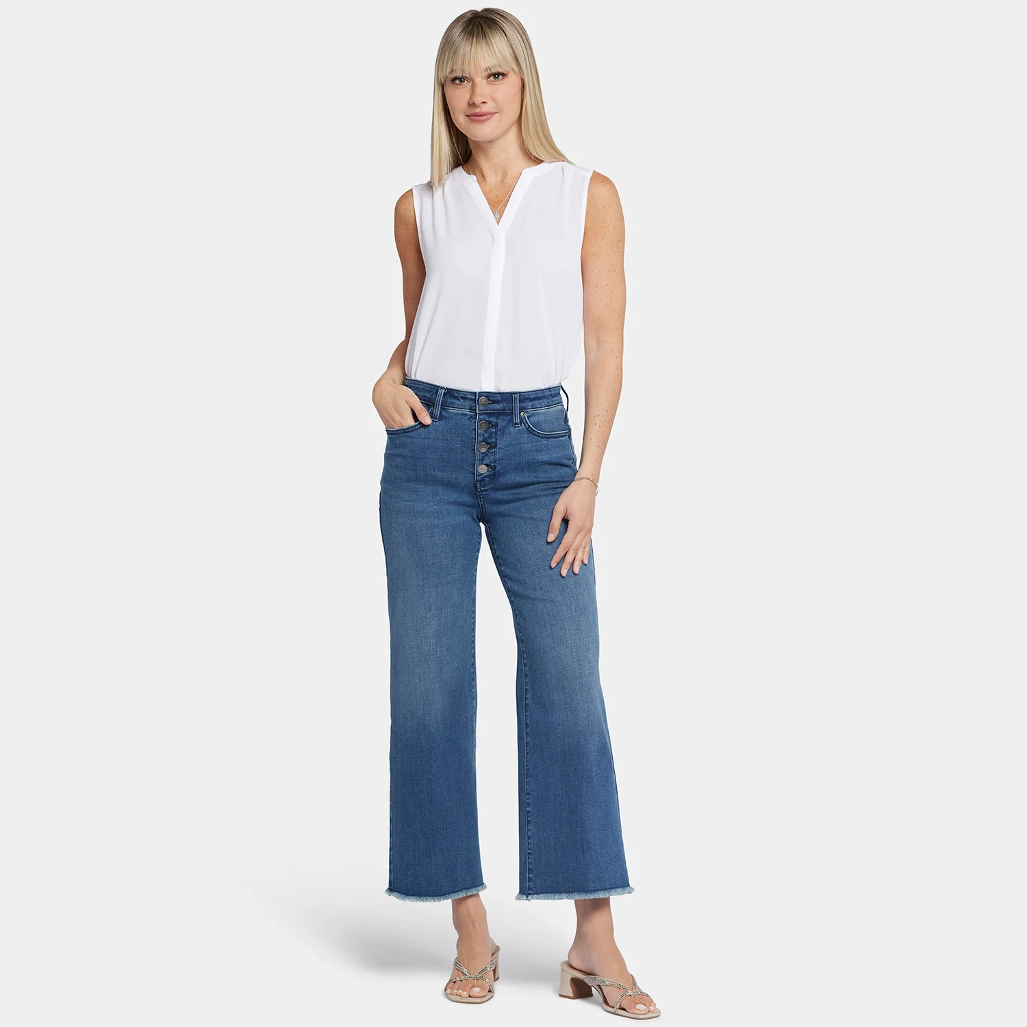 Teresa Wide Leg Ankle Jeans - Mission Blue - Image 7