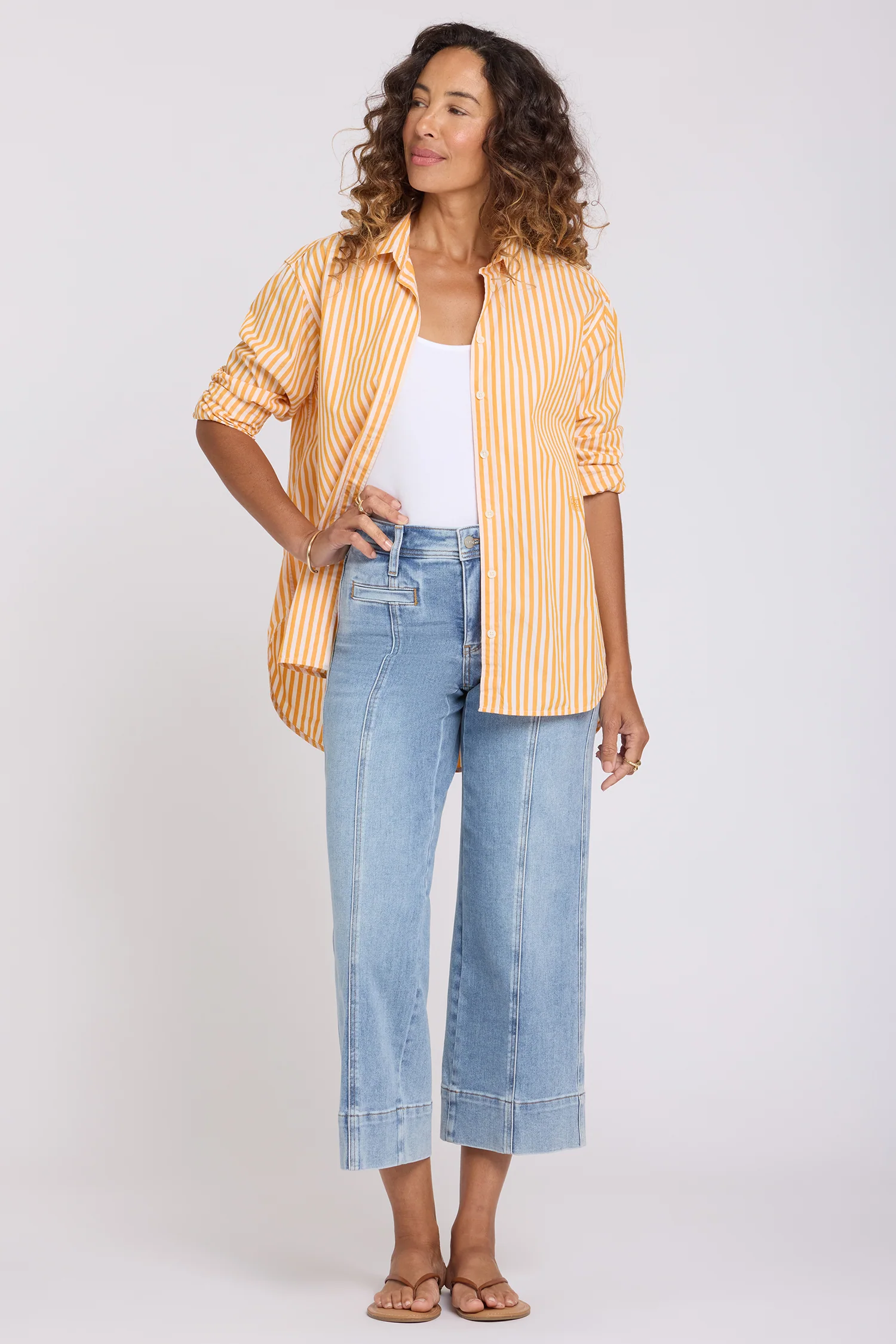 Teresa Wide Leg Ankle Jeans - Mist Springs