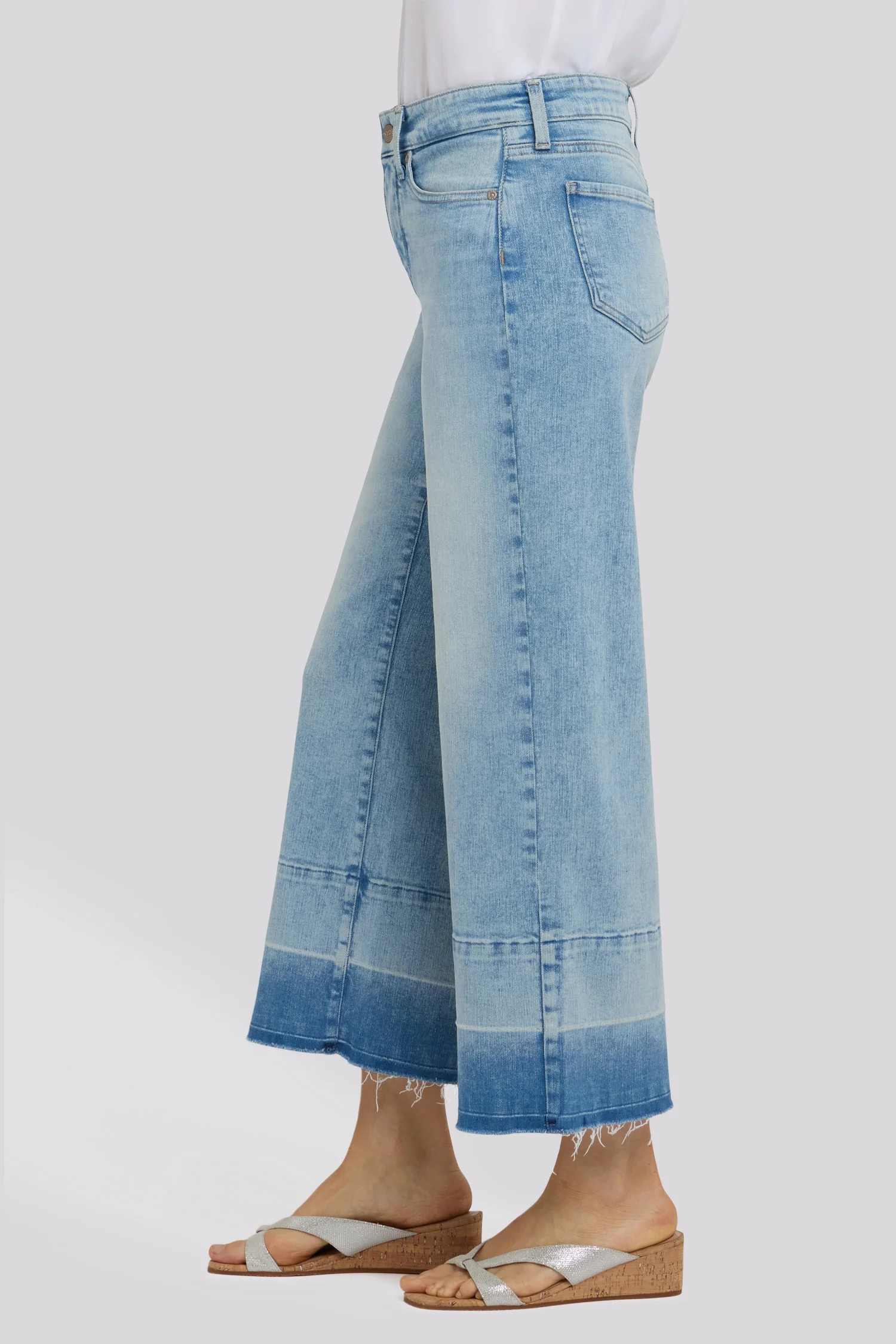 Teresa Wide Leg Ankle Jeans - Oasis Sand - Image 3