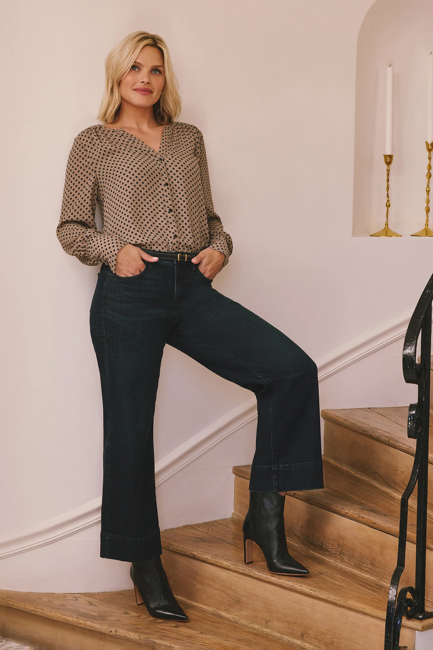Teresa Wide Leg Ankle Jeans - Obsidian Blue - Image 2