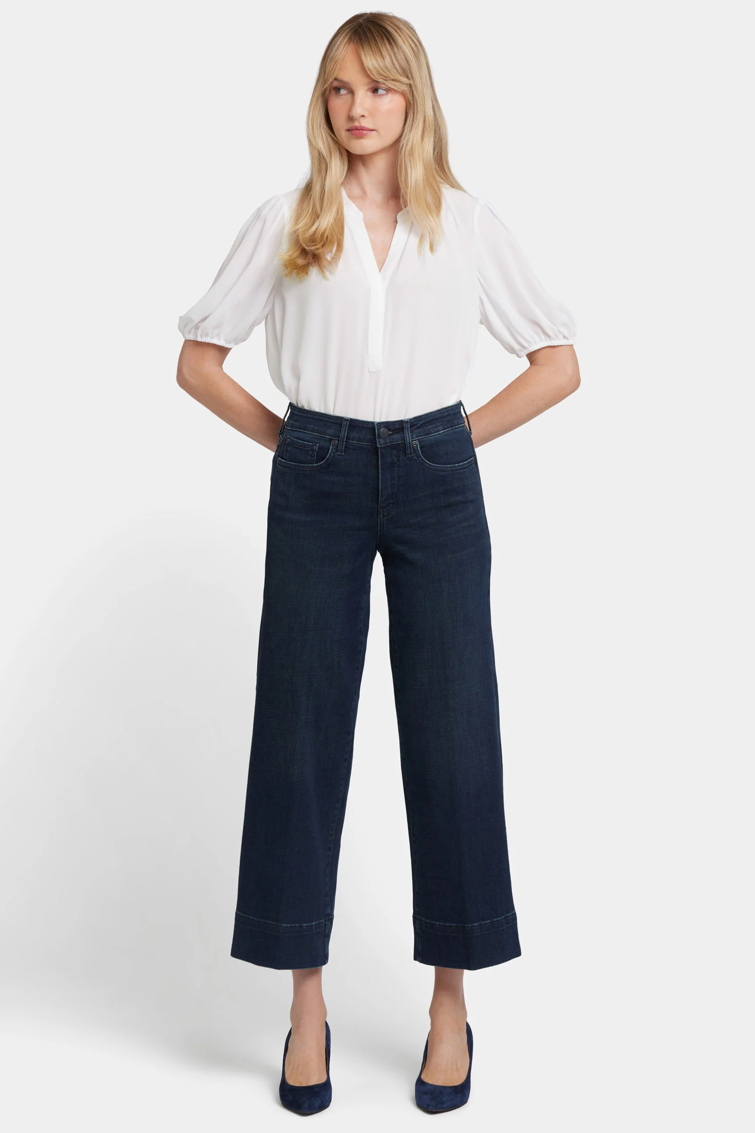 Teresa Wide Leg Ankle Jeans - Obsidian Blue - Image 4