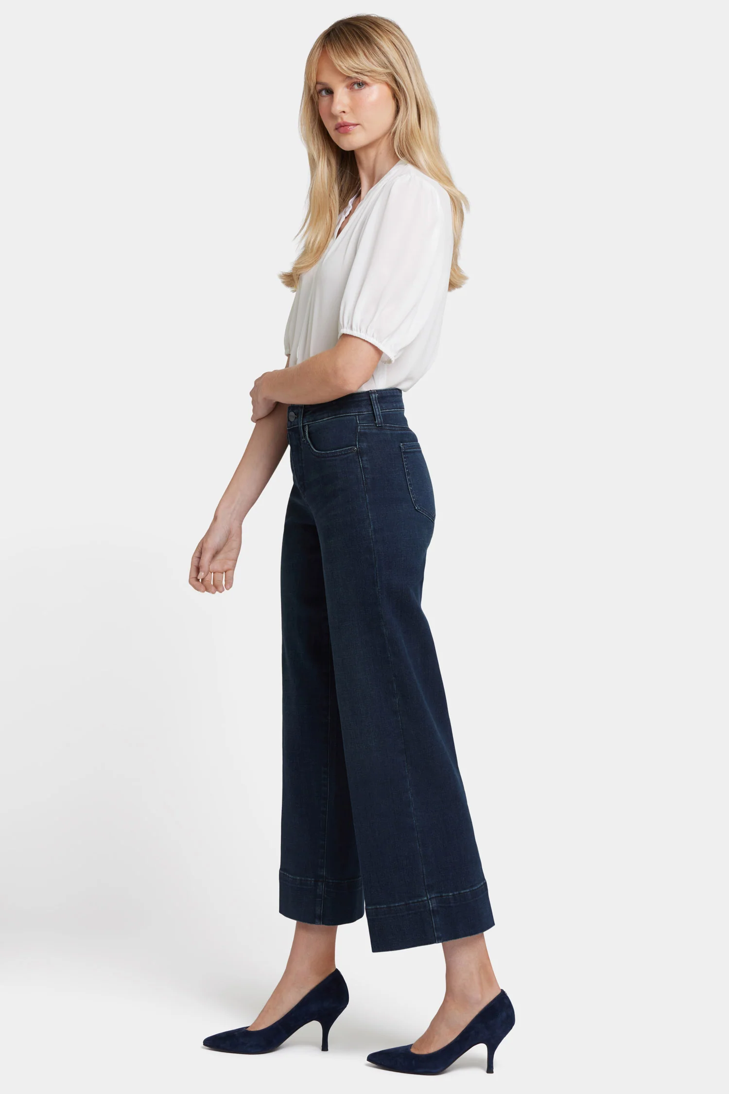 Teresa Wide Leg Ankle Jeans - Obsidian Blue - Image 5
