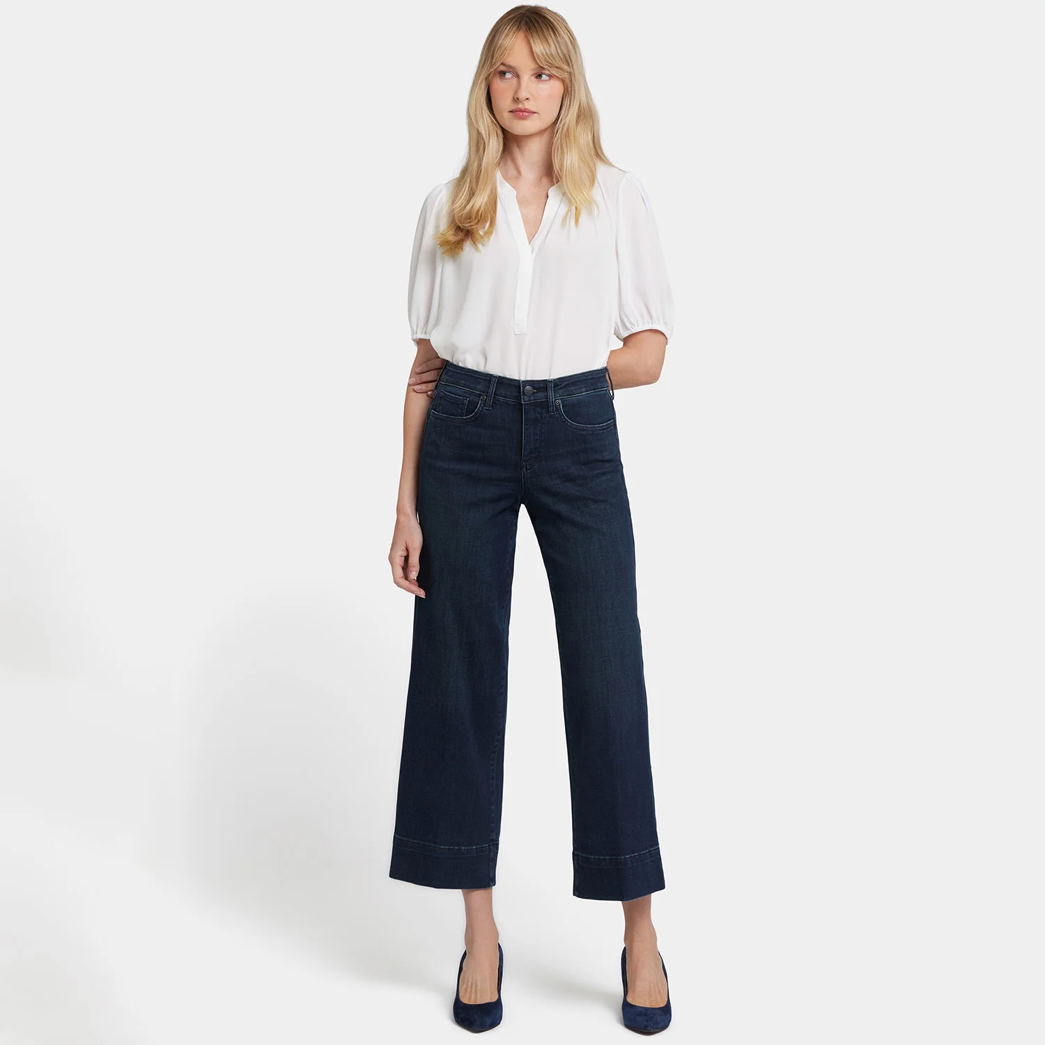 Teresa Wide Leg Ankle Jeans - Obsidian Blue - Image 7