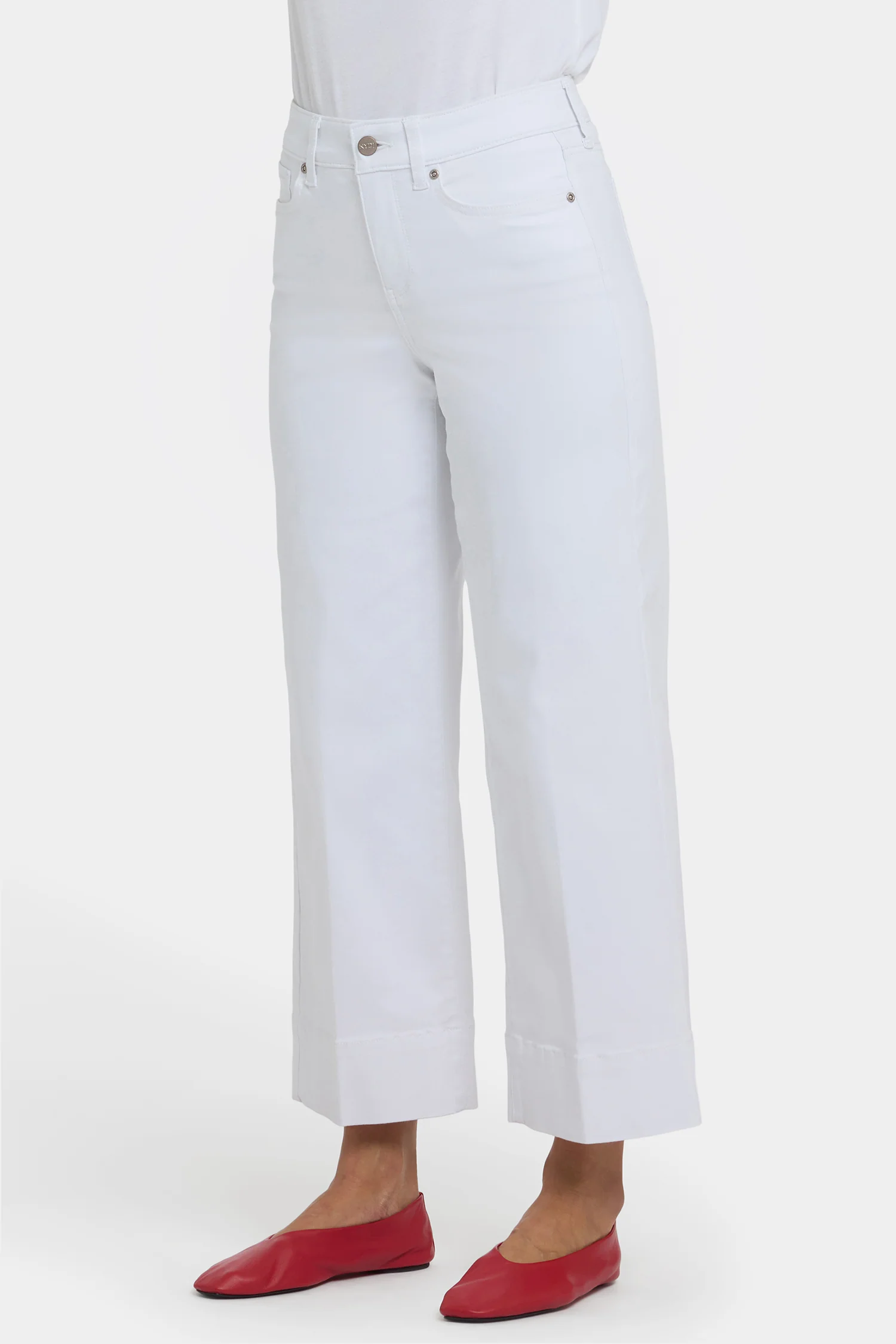 Teresa Wide Leg Ankle Jeans - Optic White - Image 4