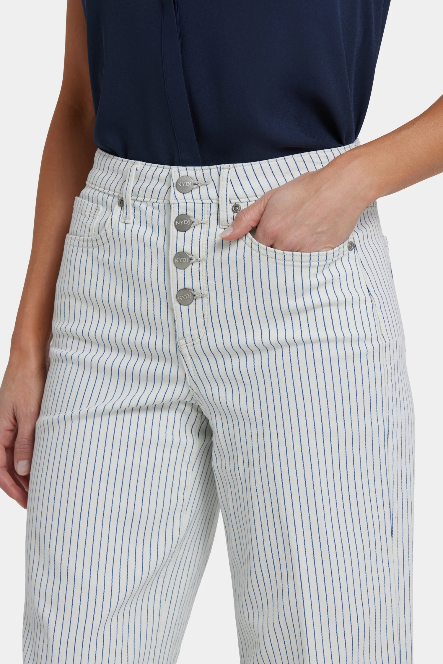 Teresa Wide Leg Ankle Jeans - Palencia Stripe - Image 2