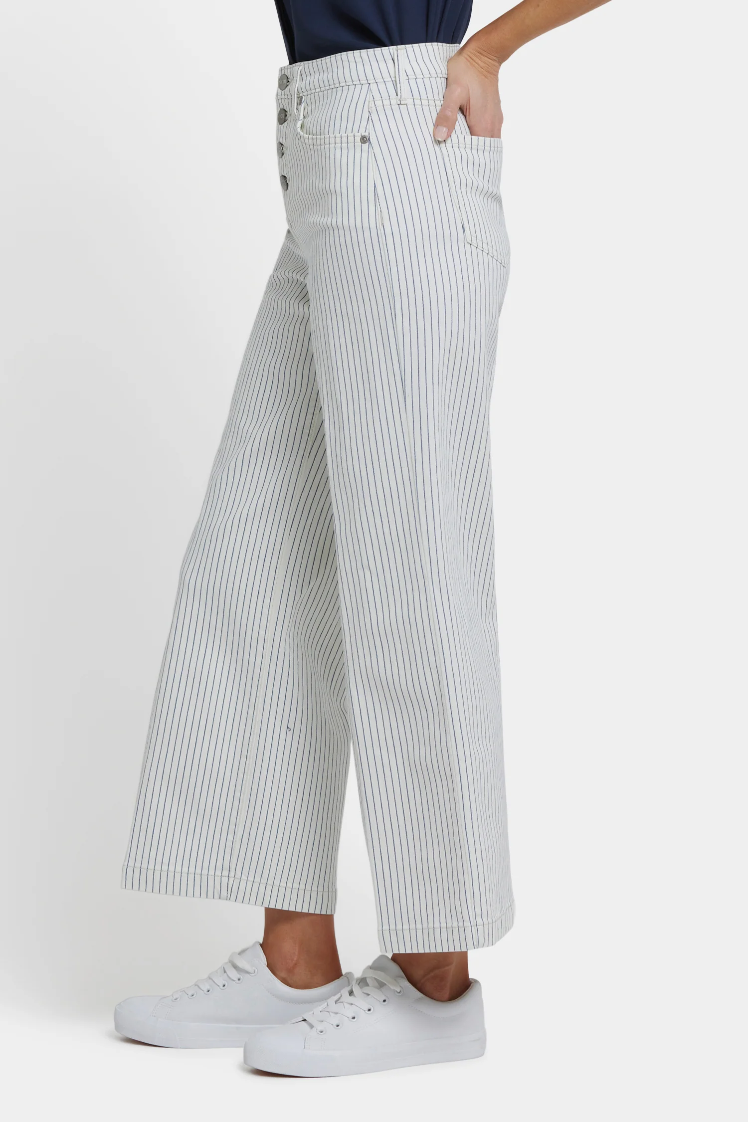 Teresa Wide Leg Ankle Jeans - Palencia Stripe - Image 4