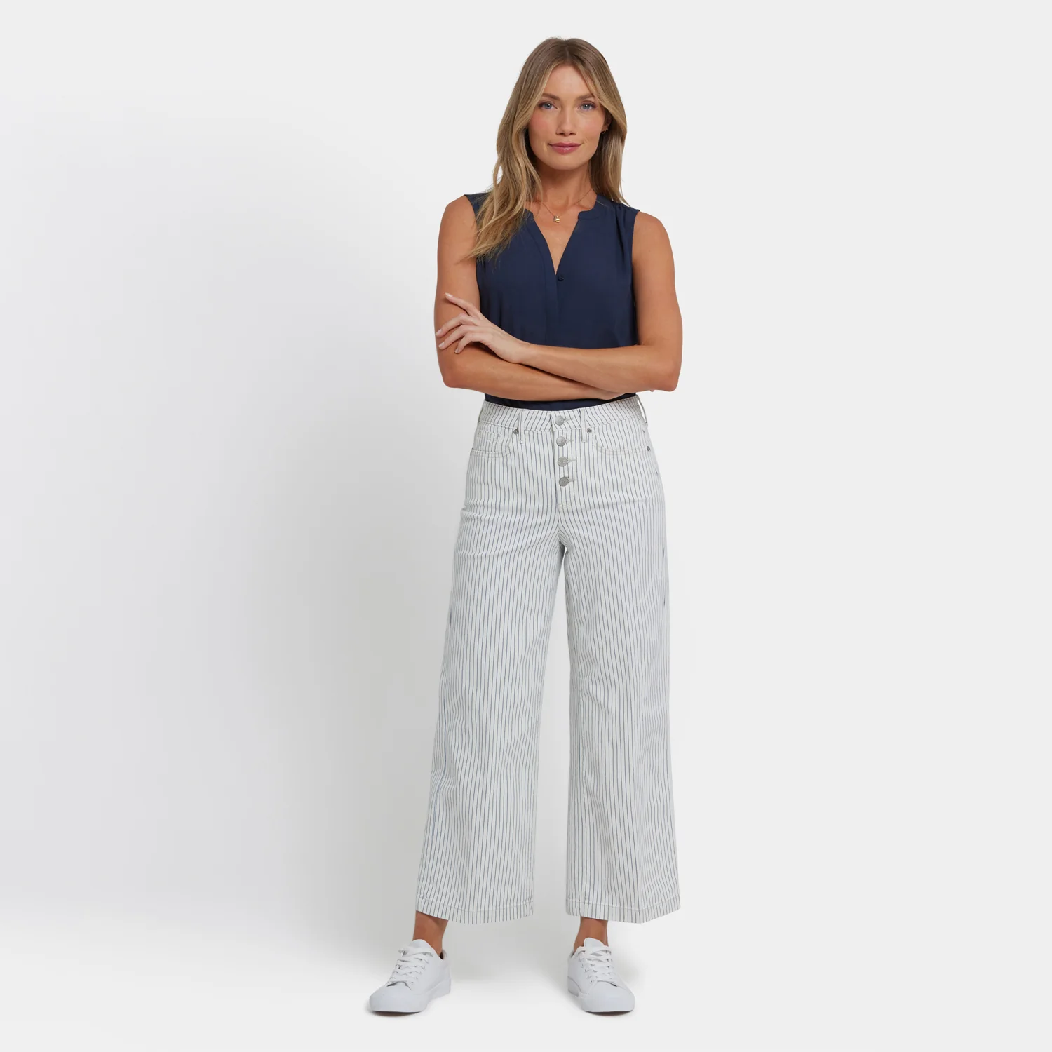 Teresa Wide Leg Ankle Jeans - Palencia Stripe - Image 6