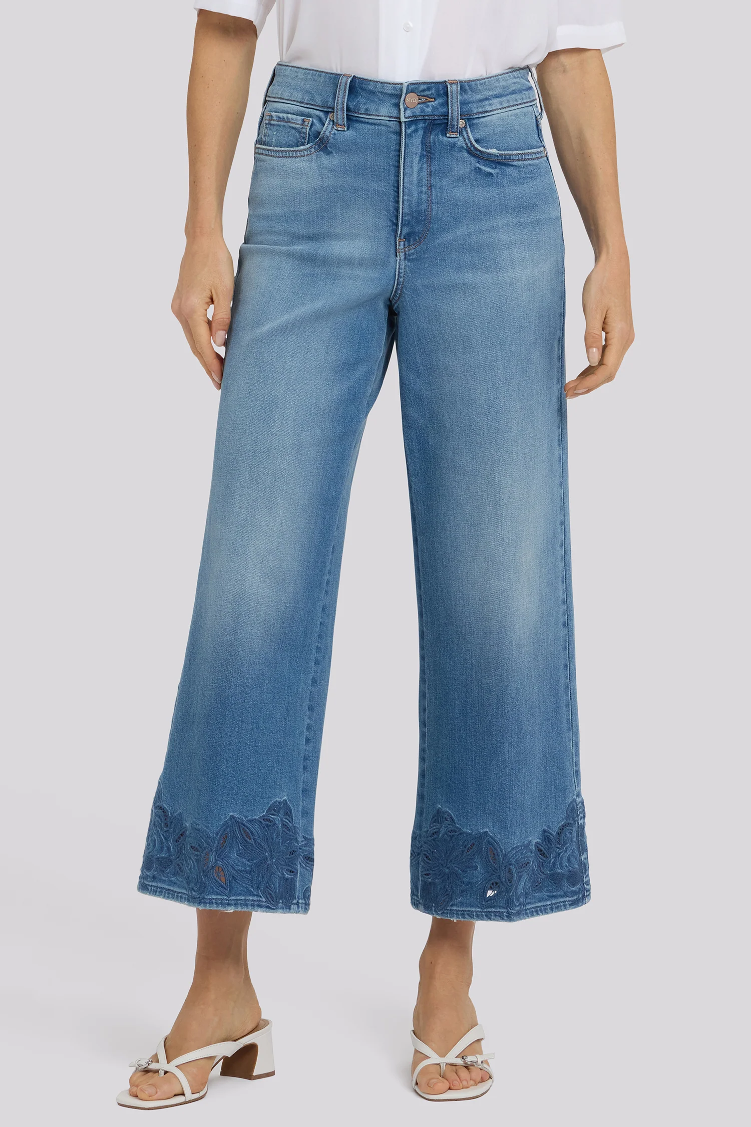 Teresa Wide Leg Ankle Jeans - Port Sea - Image 4