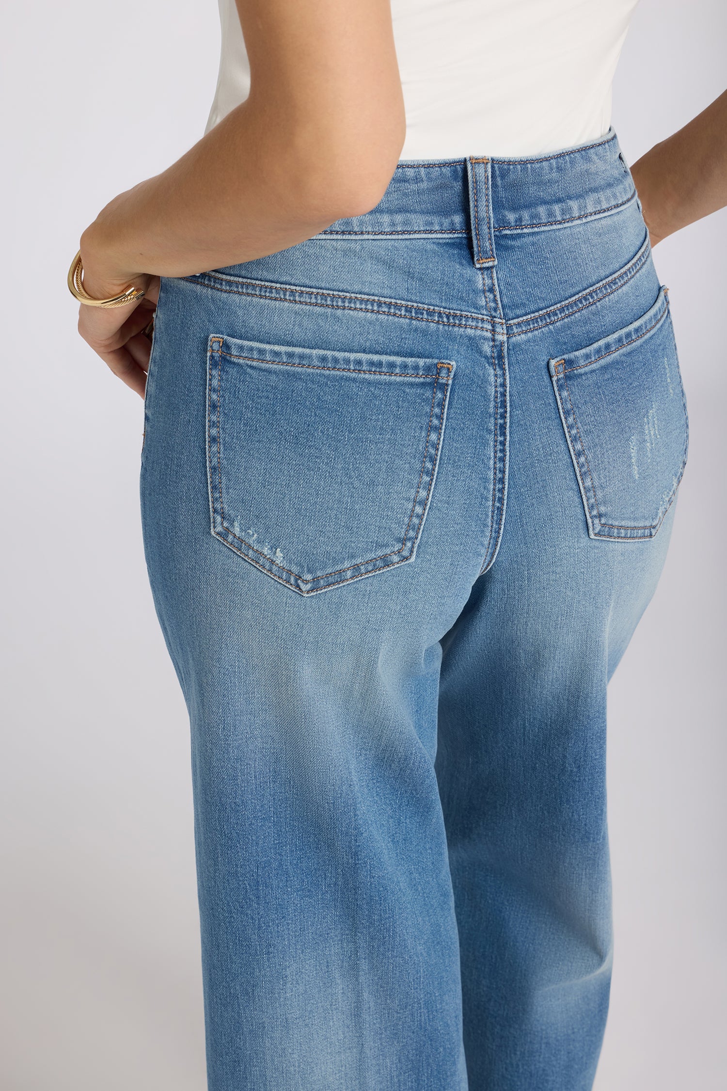 Teresa Wide Leg Ankle Jeans - Port Sea - Image 2