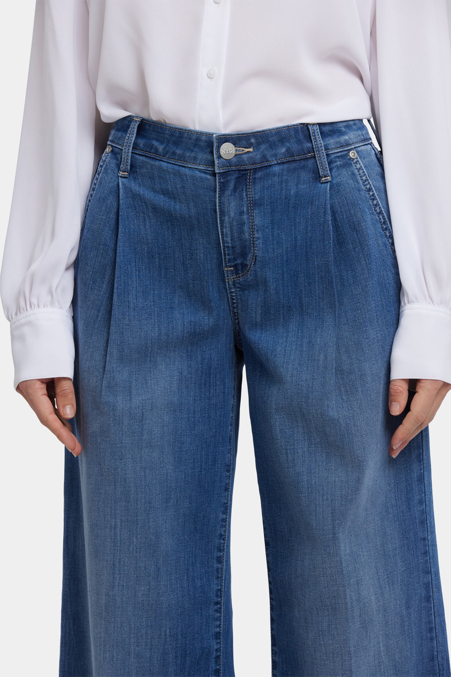 Teresa Wide Leg Ankle Jeans - Romantic Indigo - Image 2