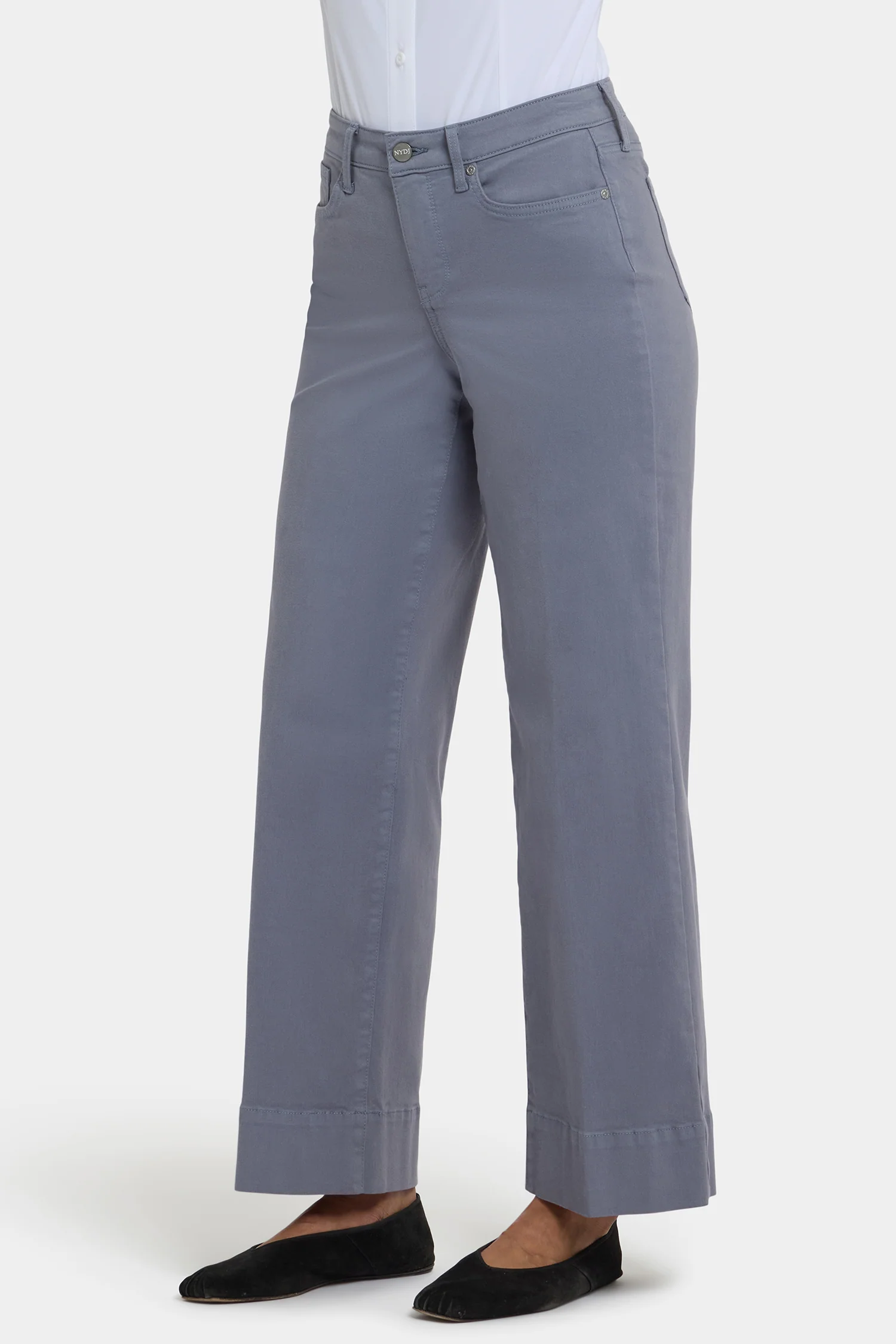 Teresa Wide Leg Ankle Jeans - Shadow Blue - Image 3