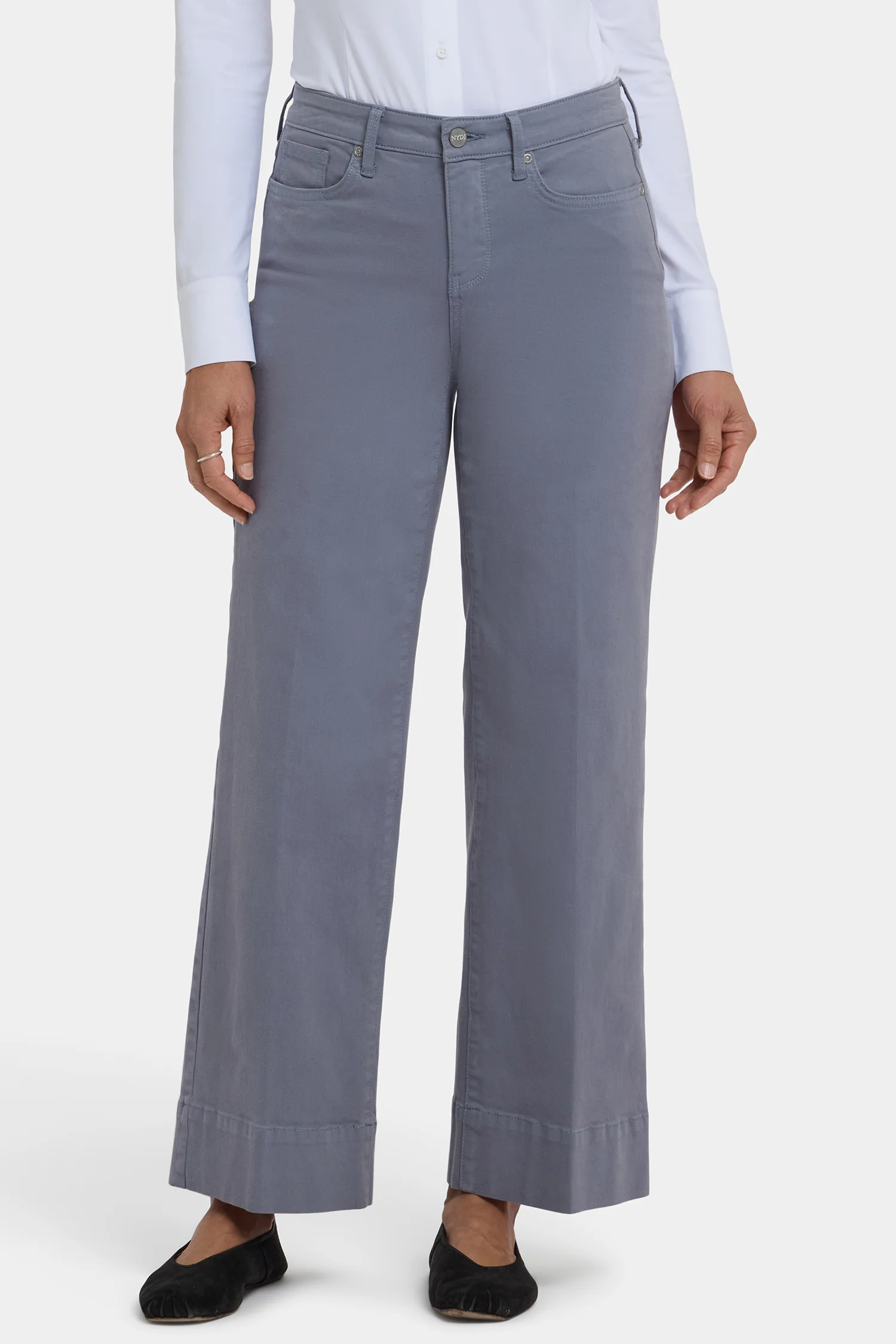Teresa Wide Leg Ankle Jeans - Shadow Blue - Image 4
