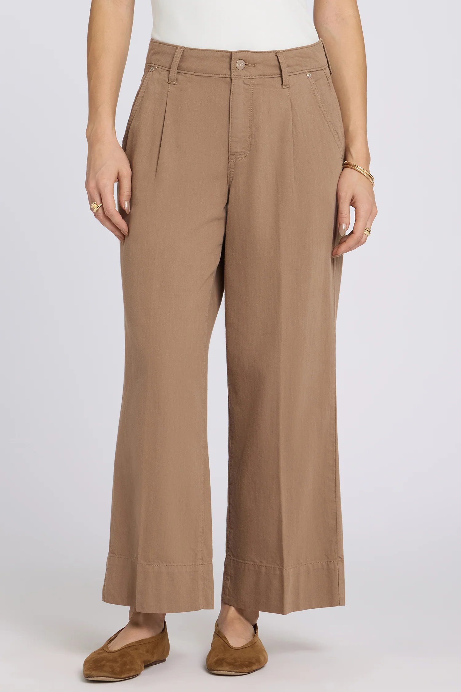 Teresa Wide Leg Ankle Jeans - Toasted Coconut - Image 4