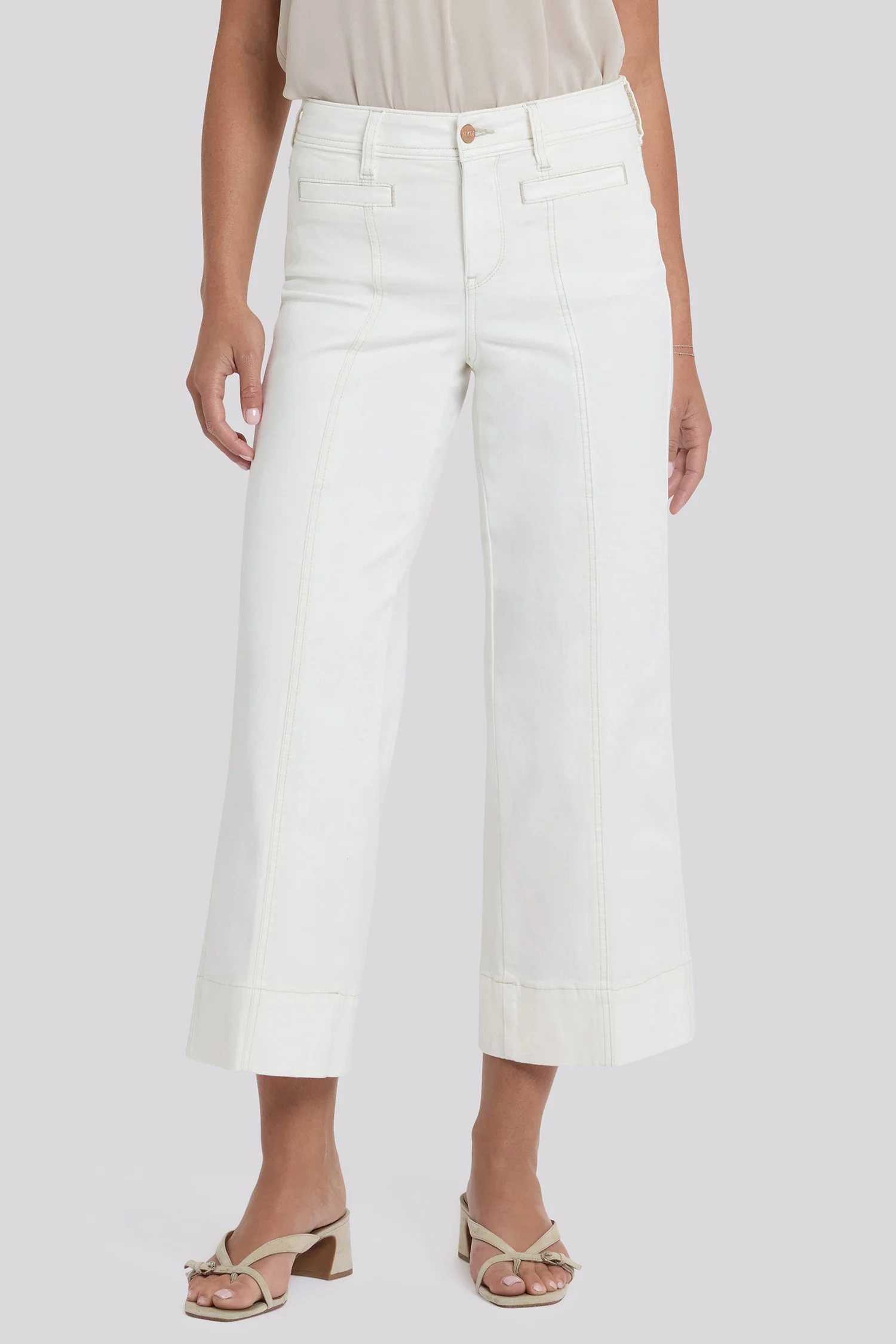 Teresa Wide Leg Ankle Jeans - Vintage White - Image 4