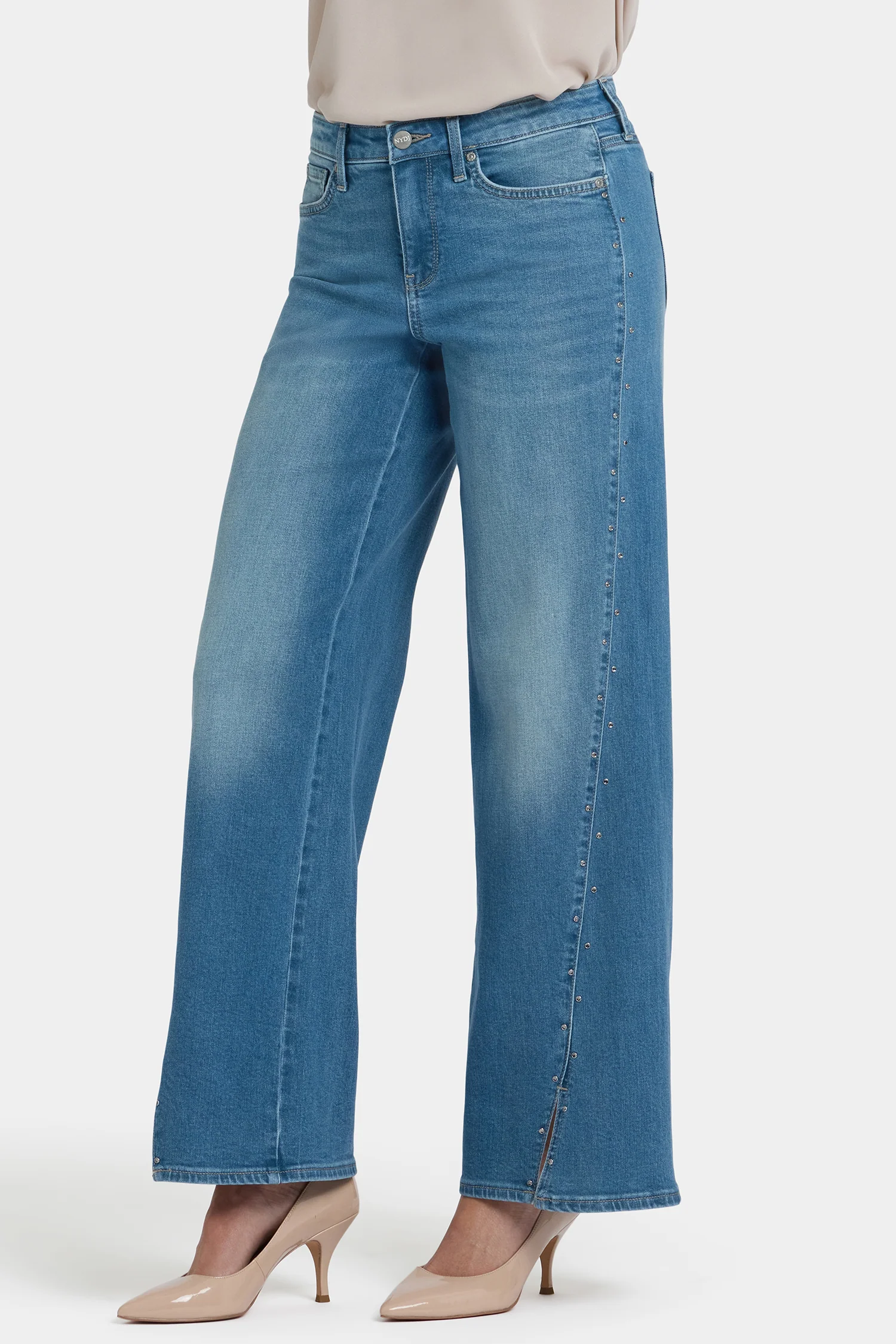 Teresa Wide Leg Jeans In Petite - Avenue Blue - Image 3
