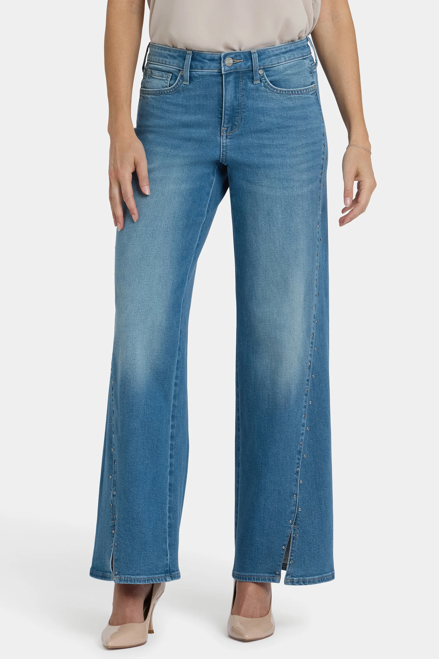 Teresa Wide Leg Jeans In Petite - Avenue Blue - Image 4