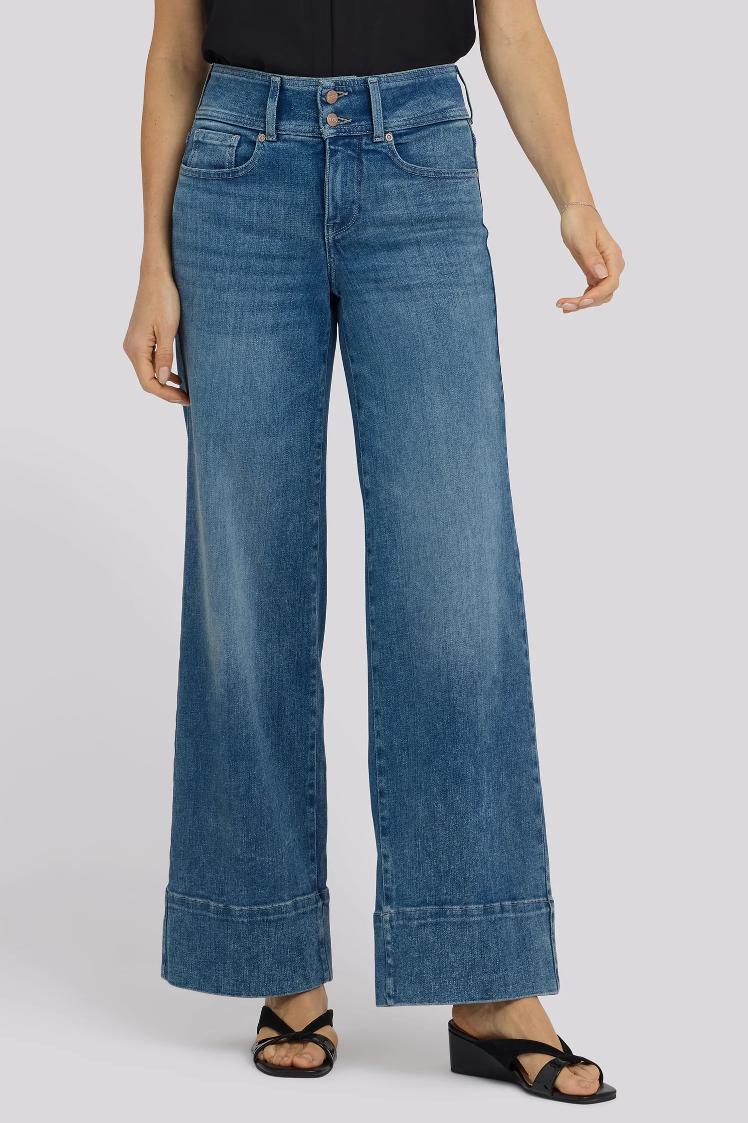Teresa Wide Leg Jeans In Petite - Breezy Palms - Image 3