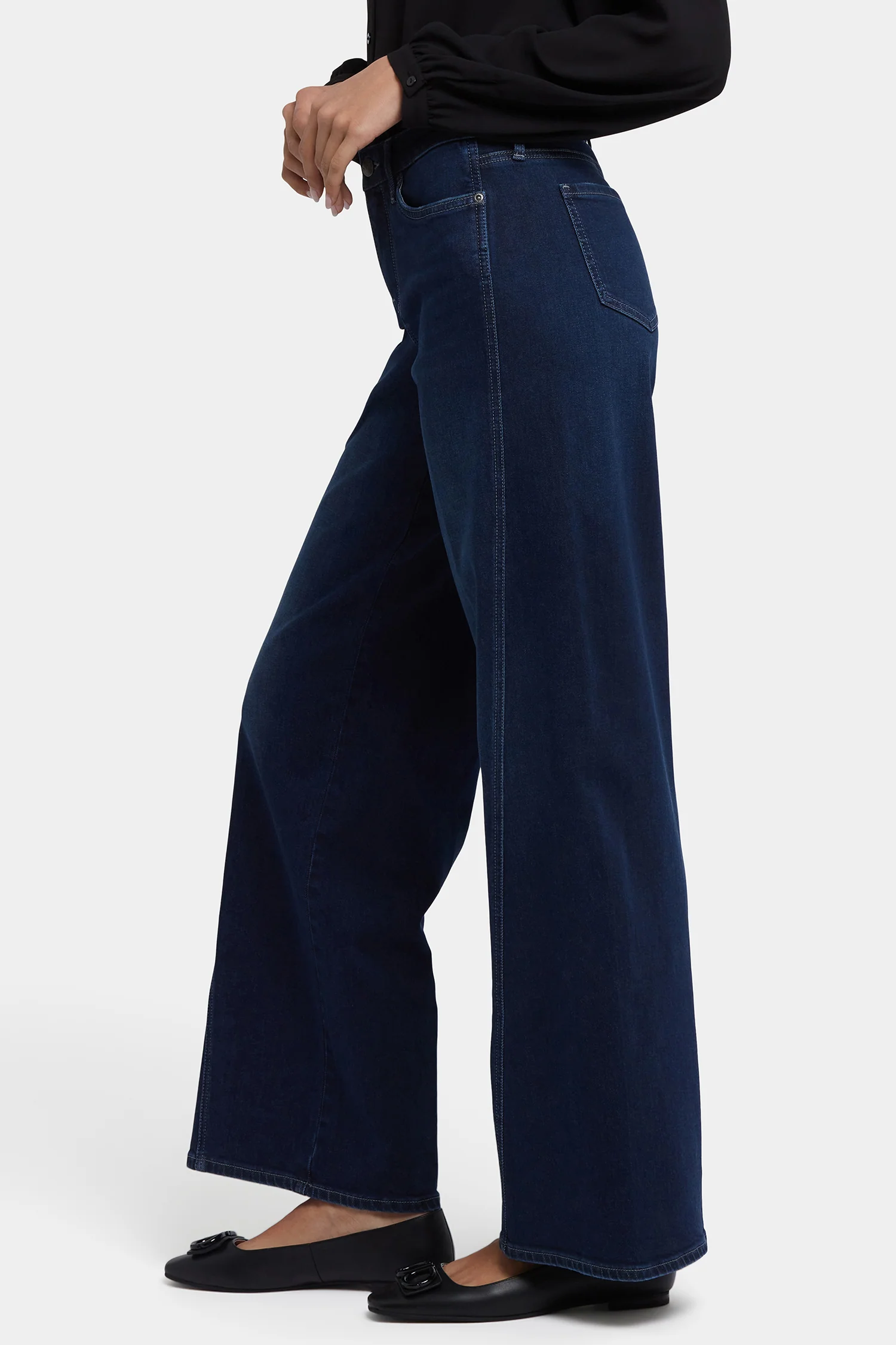 Teresa Wide Leg Jeans In Petite - Ink Skyline - Image 2