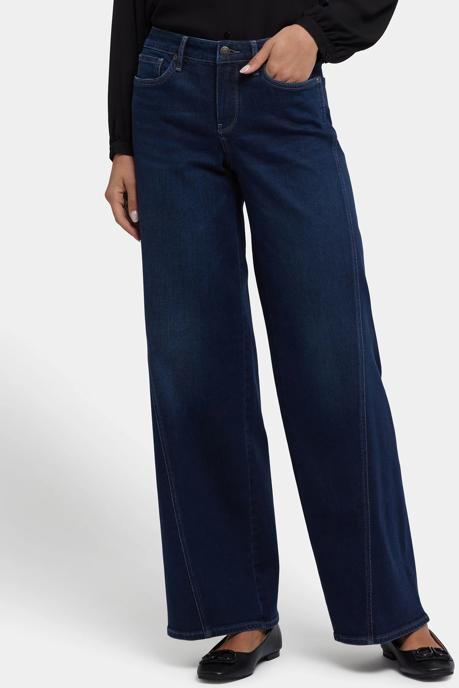 Teresa Wide Leg Jeans In Petite - Ink Skyline - Image 4