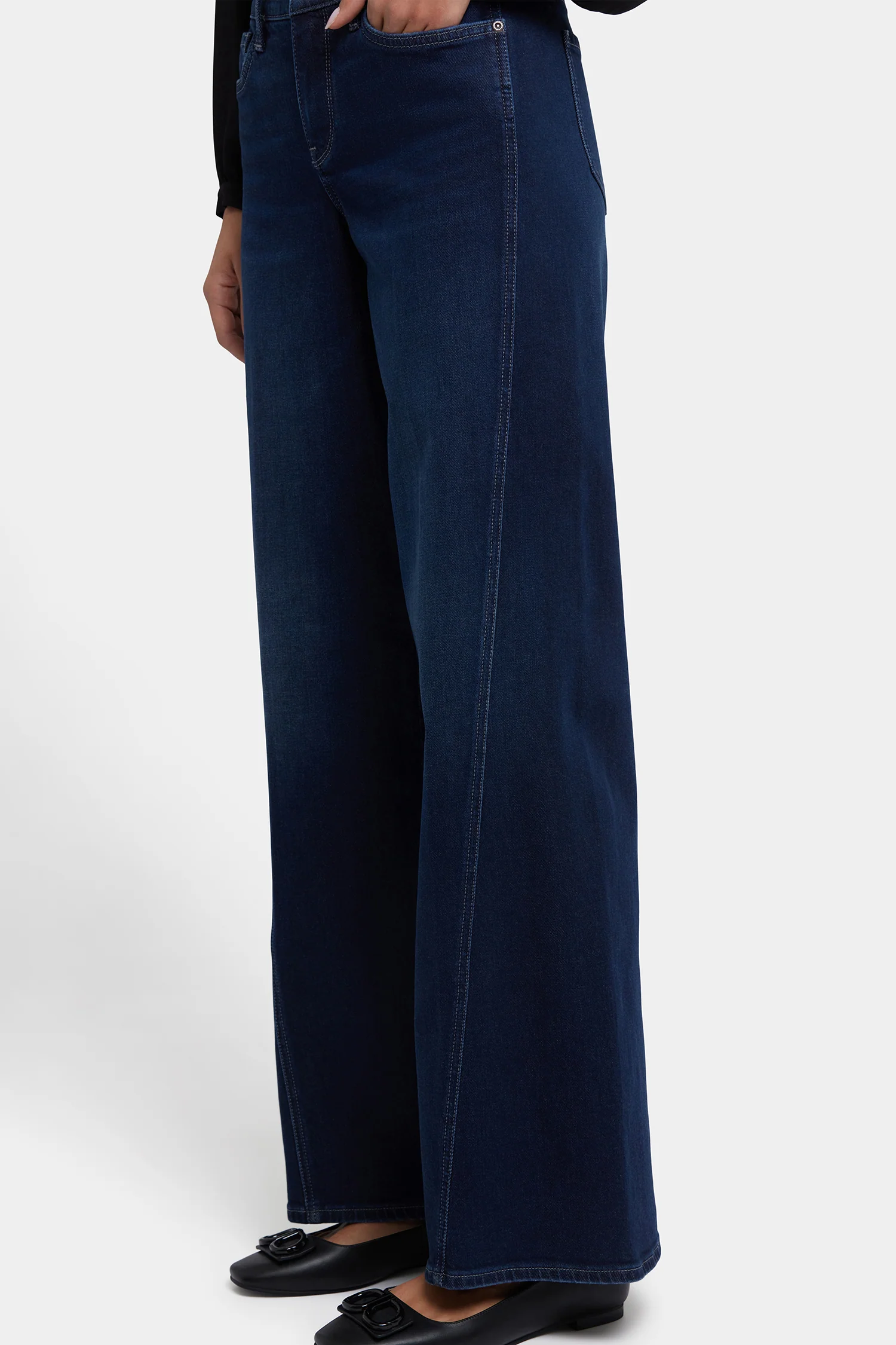Teresa Wide Leg Jeans In Petite - Ink Skyline - Image 5