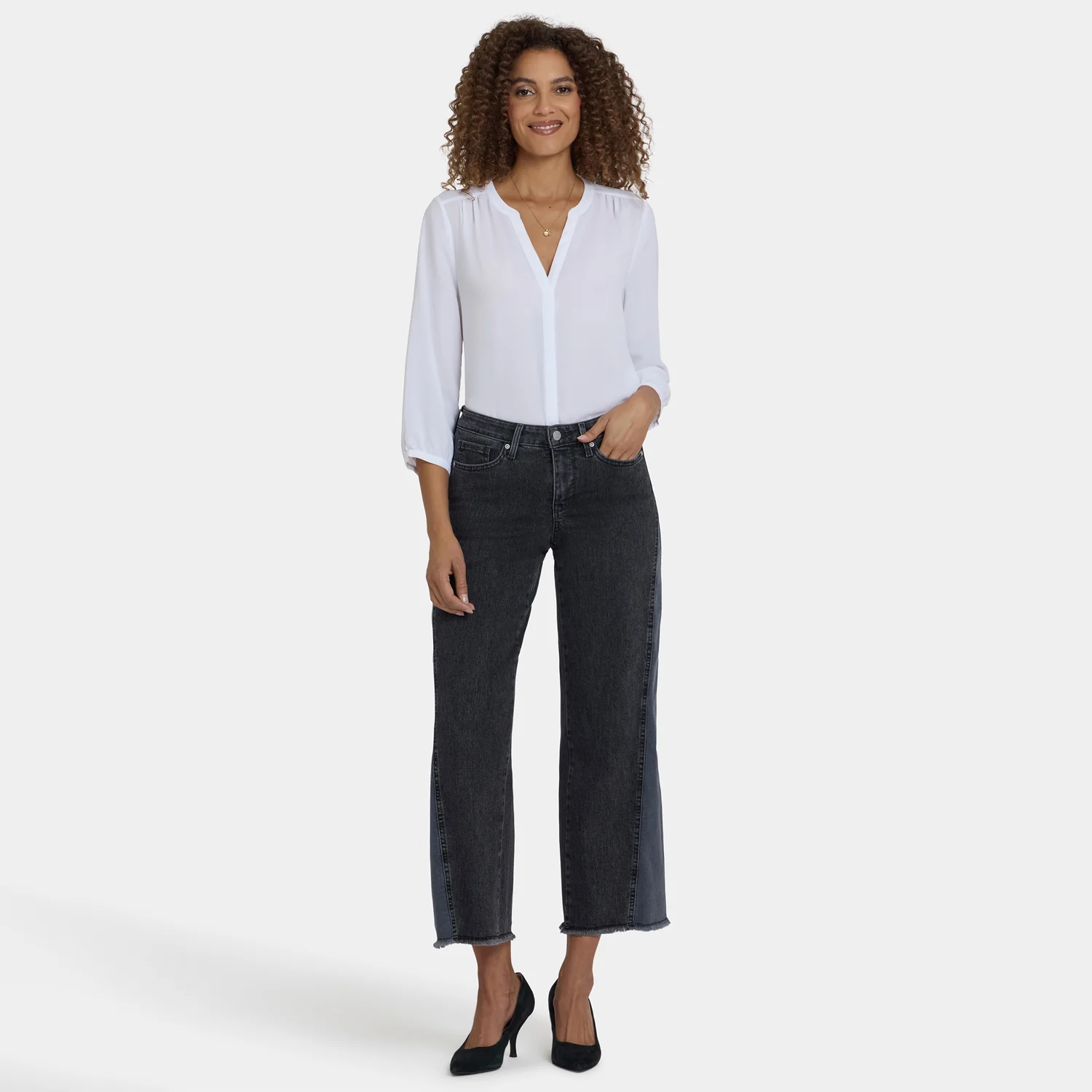 Teresa Wide Leg Jeans In Petite - Street Shade - Image 6