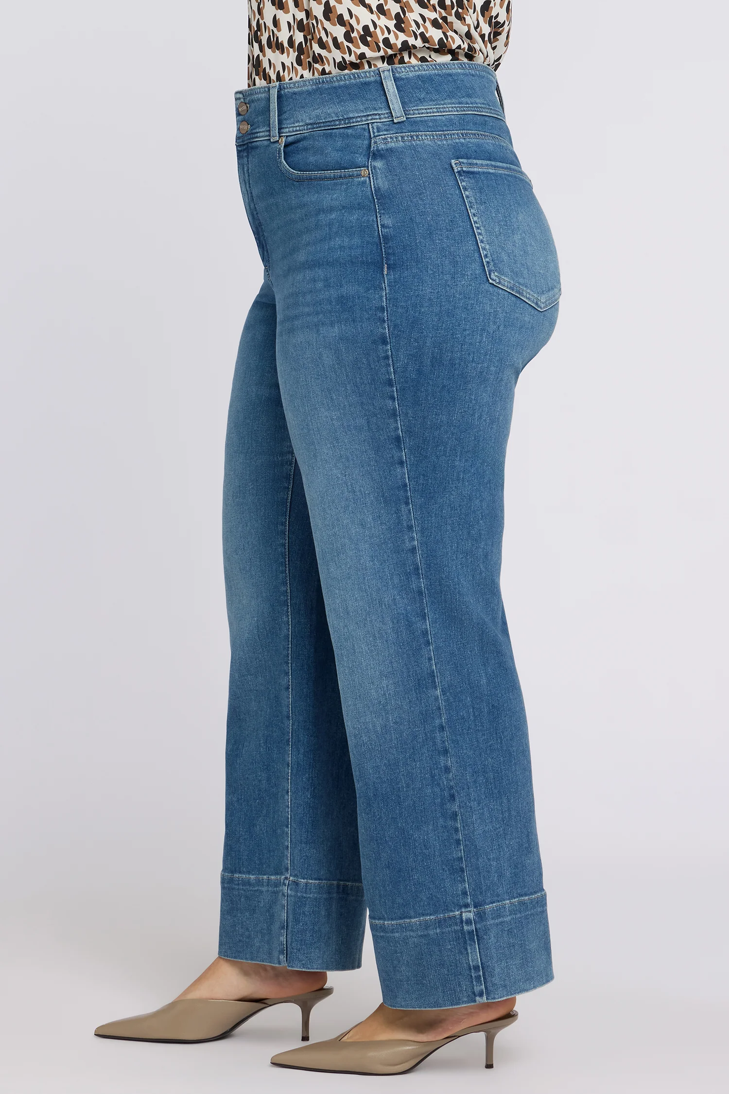 Teresa Wide Leg Jeans In Plus Size - Breezy Palms - Image 3