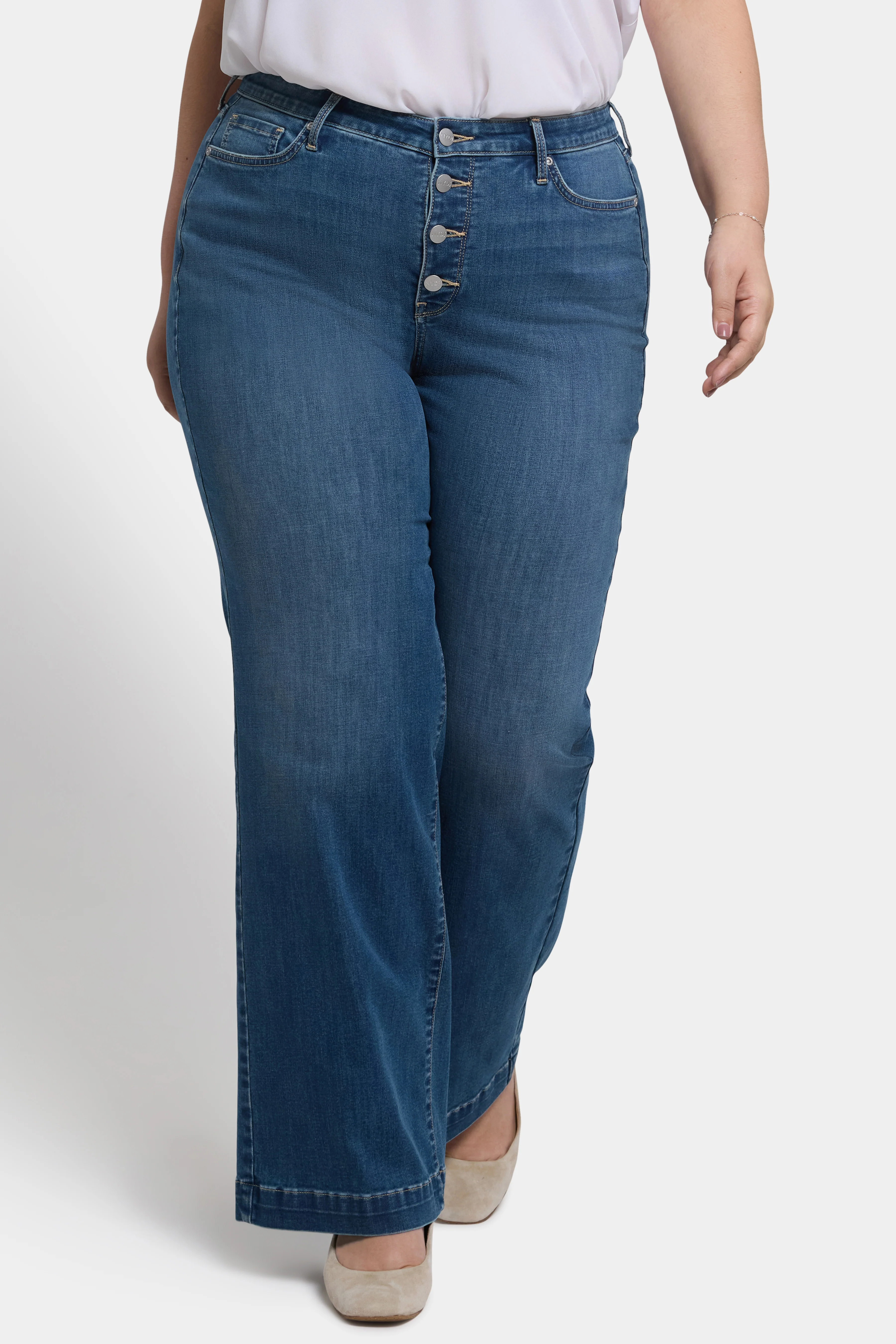 Teresa Wide Leg Jeans In Plus Size - Costa Brava - Image 4