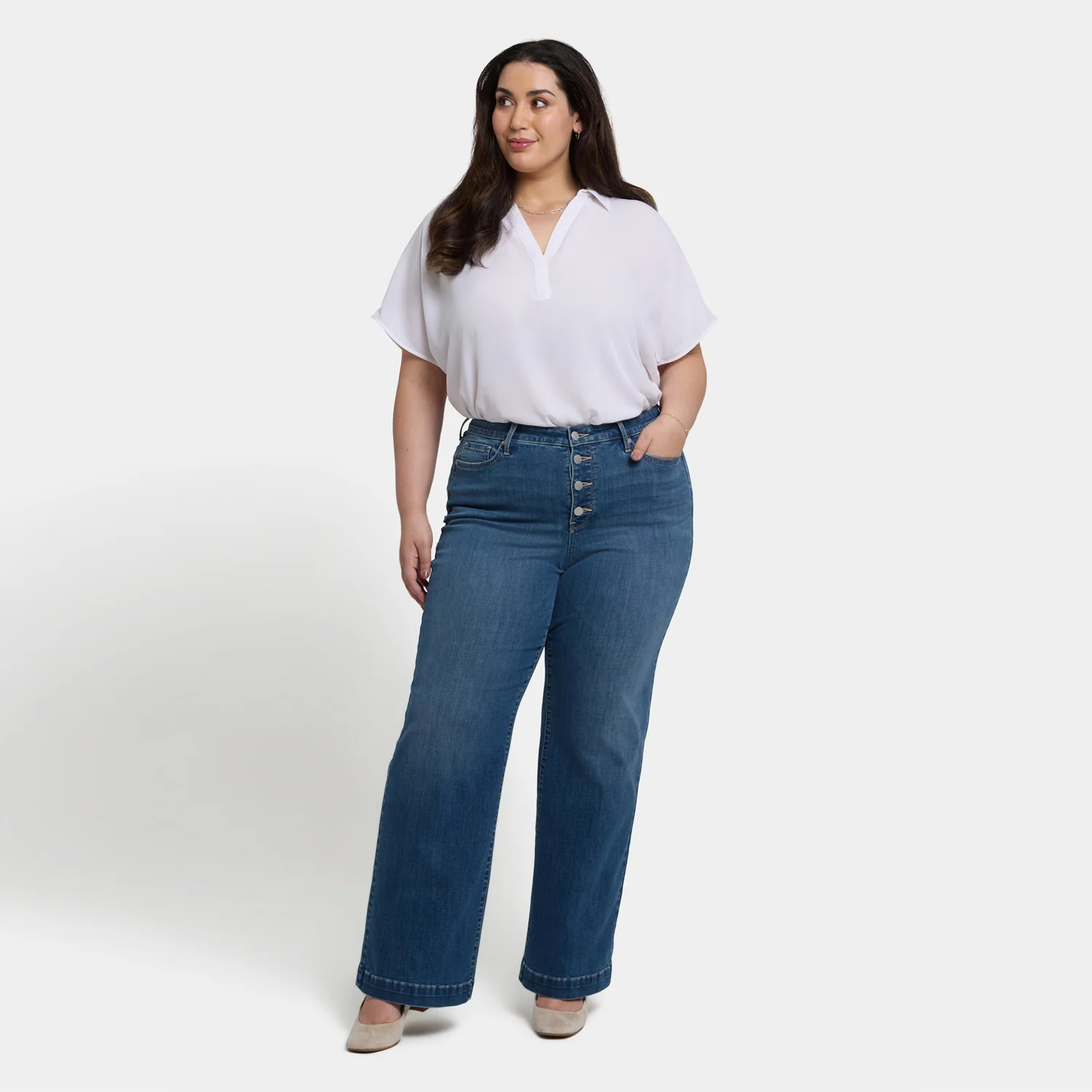 Teresa Wide Leg Jeans In Plus Size - Costa Brava - Image 6