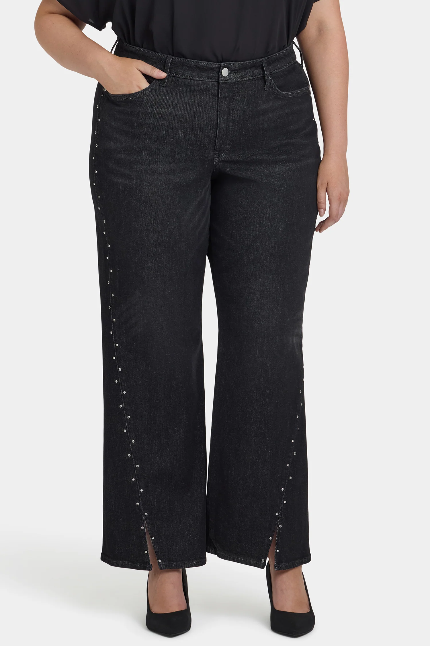 Teresa Wide Leg Jeans In Plus Size - French Nightfall - Image 4