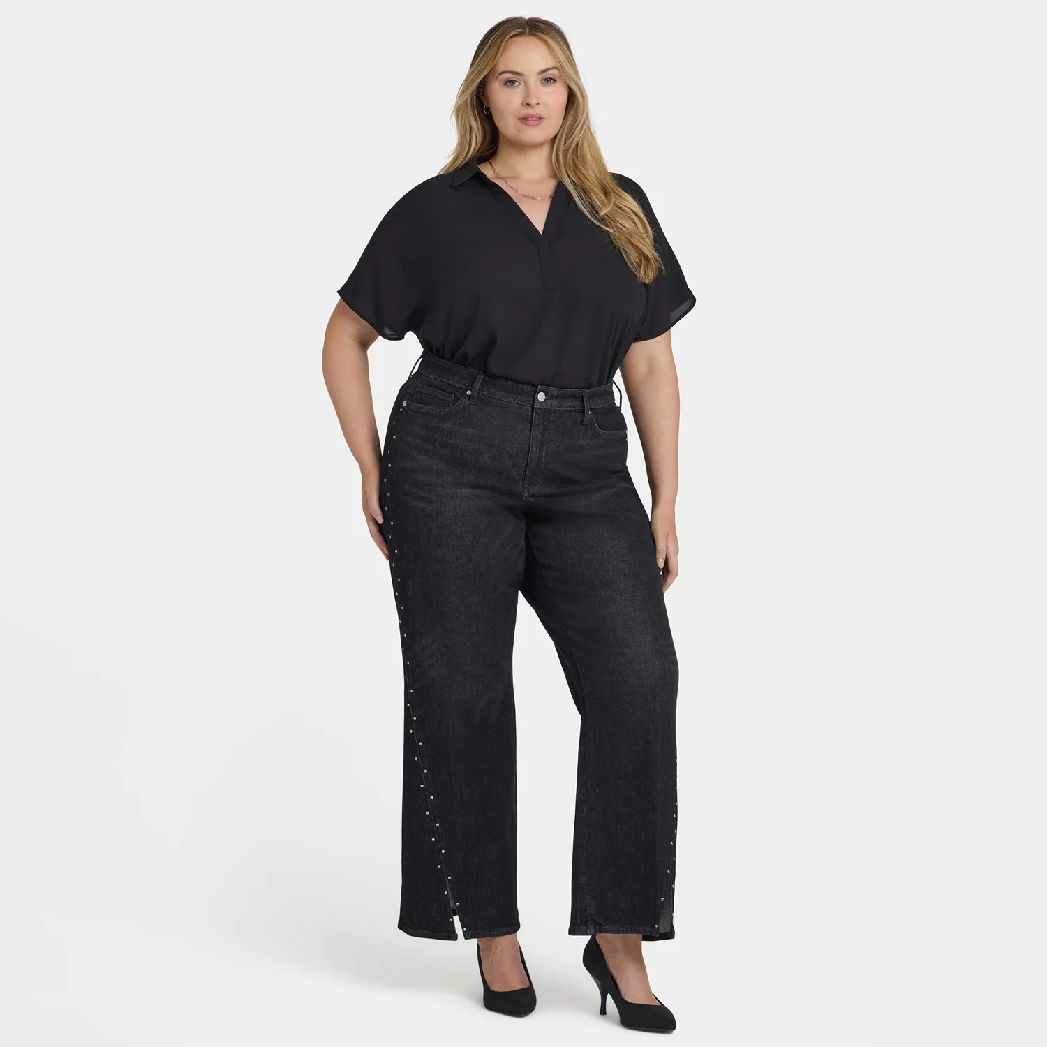 Teresa Wide Leg Jeans In Plus Size - French Nightfall - Image 6
