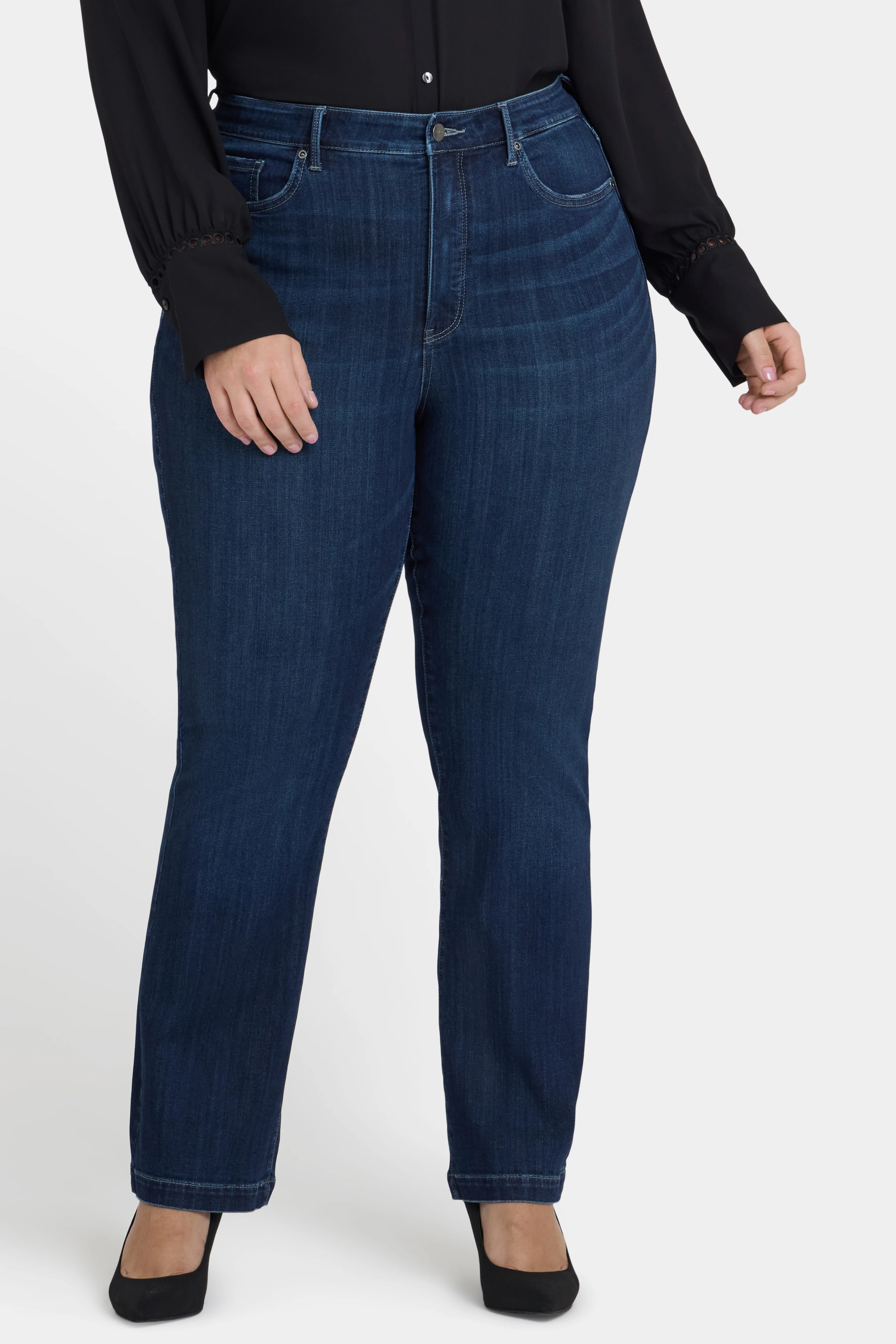 Teresa Wide Leg Jeans In Plus Size - Ink Skyline - Image 5