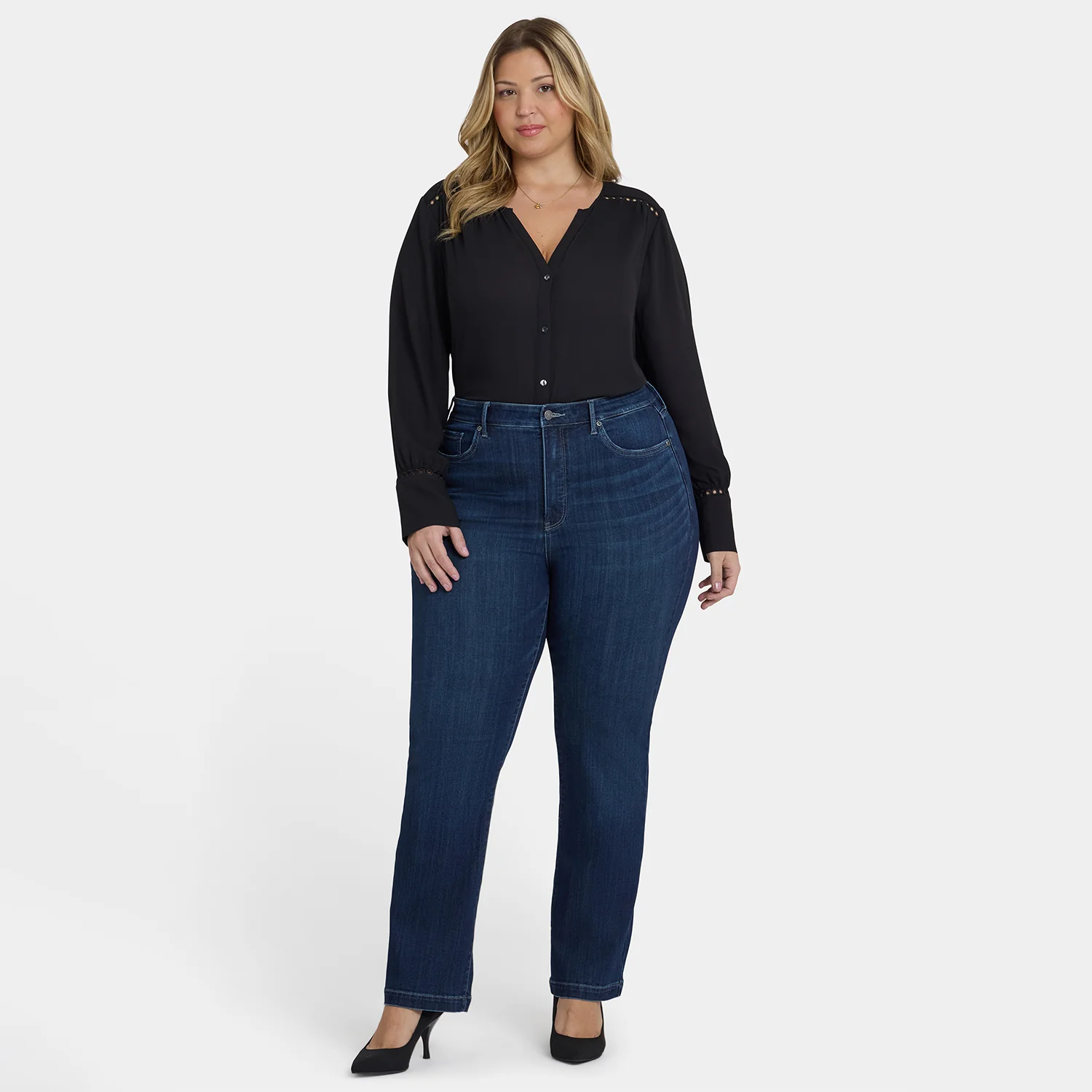 Teresa Wide Leg Jeans In Plus Size - Ink Skyline - Image 6