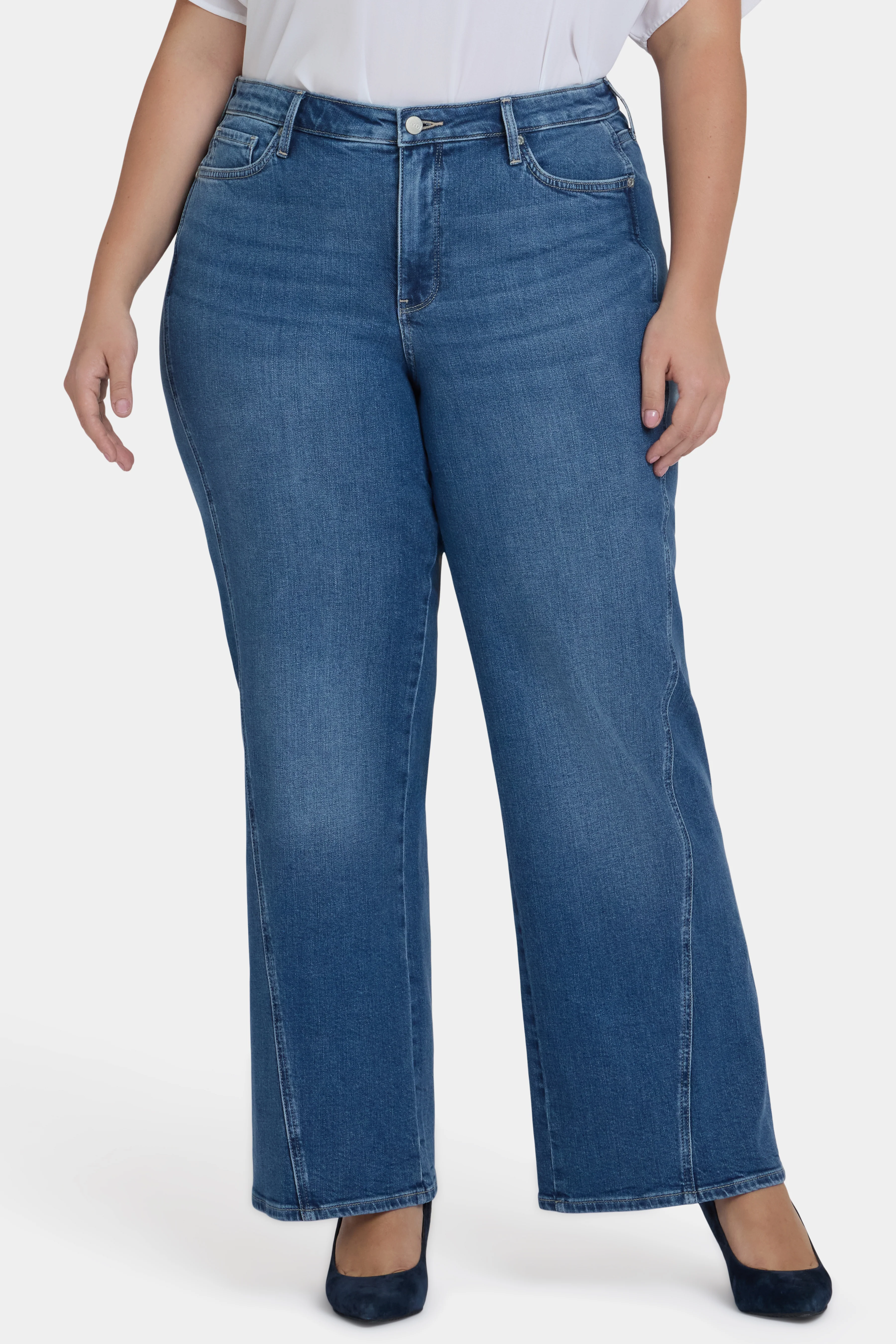 Teresa Wide Leg Jeans In Plus Size - Romantic Indigo - Image 5