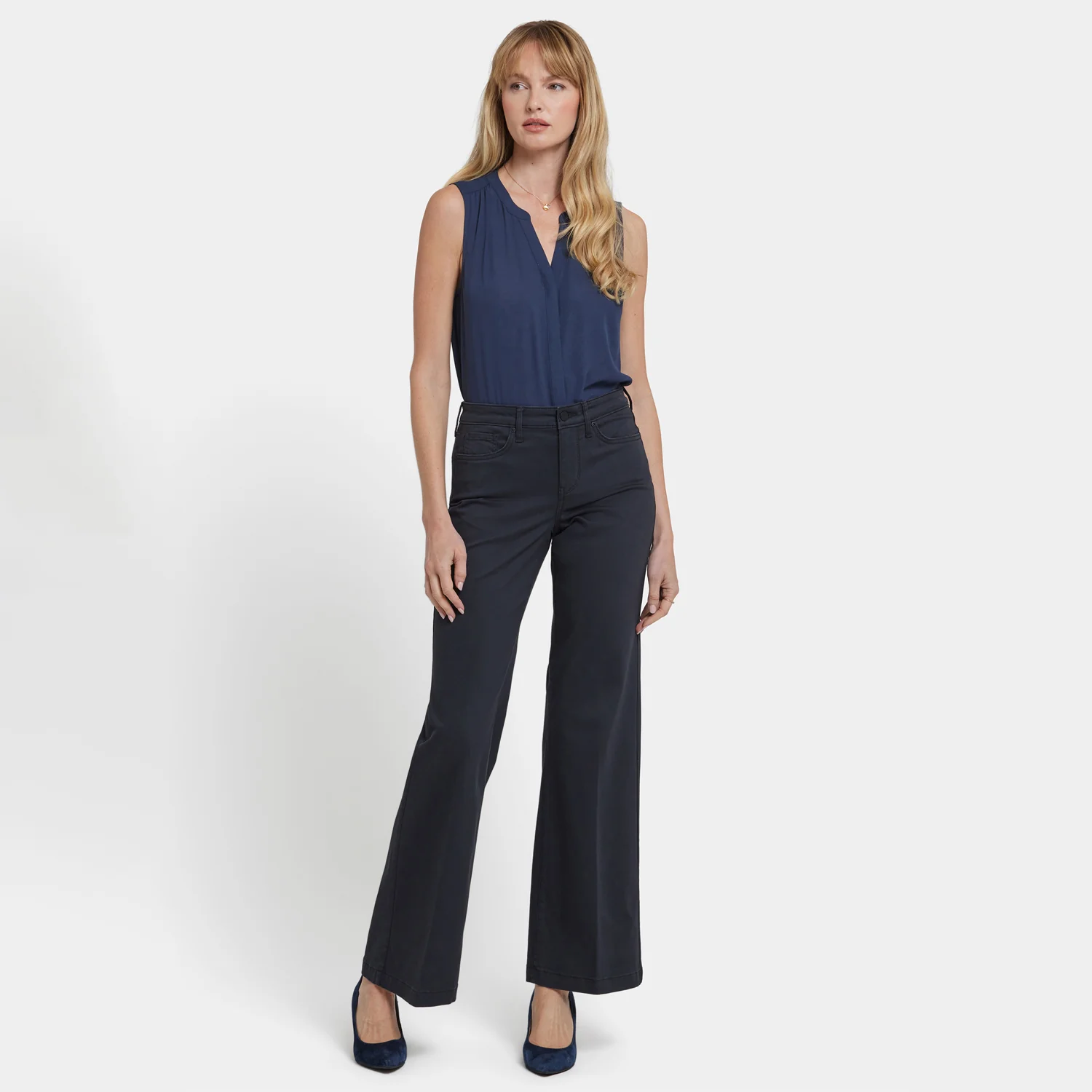 Teresa Wide Leg Jeans - Washed Black - Image 6