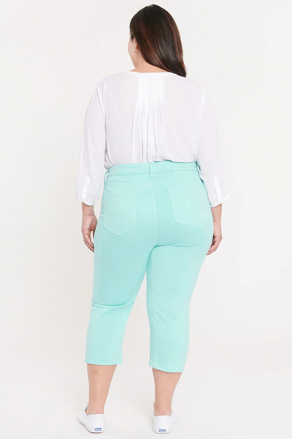ThighShaper™ Straight Crop Jeans in Plus Size - Topaz Blue - Image 5