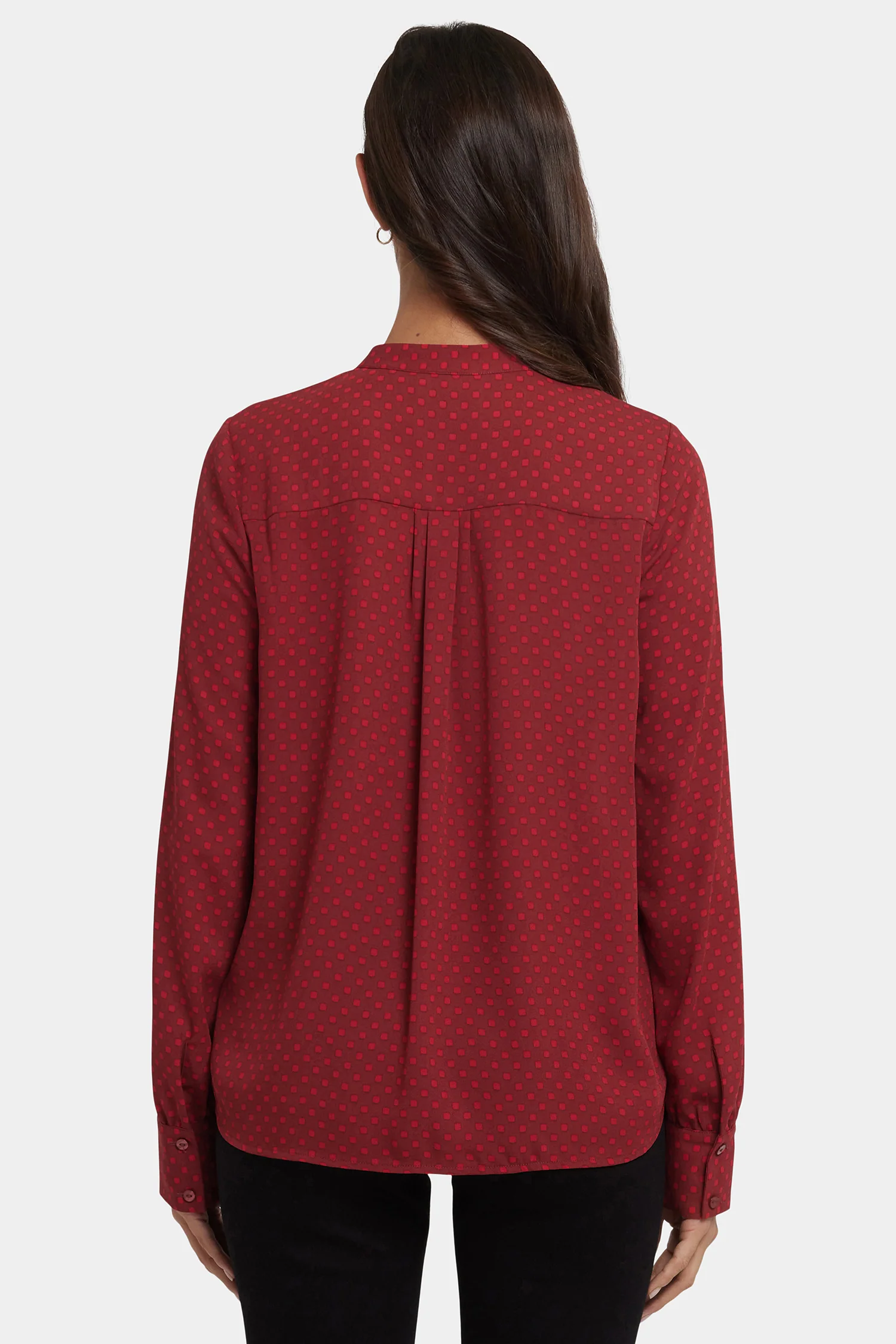 Tie-Neck Blouse - Claret Dots - Image 6