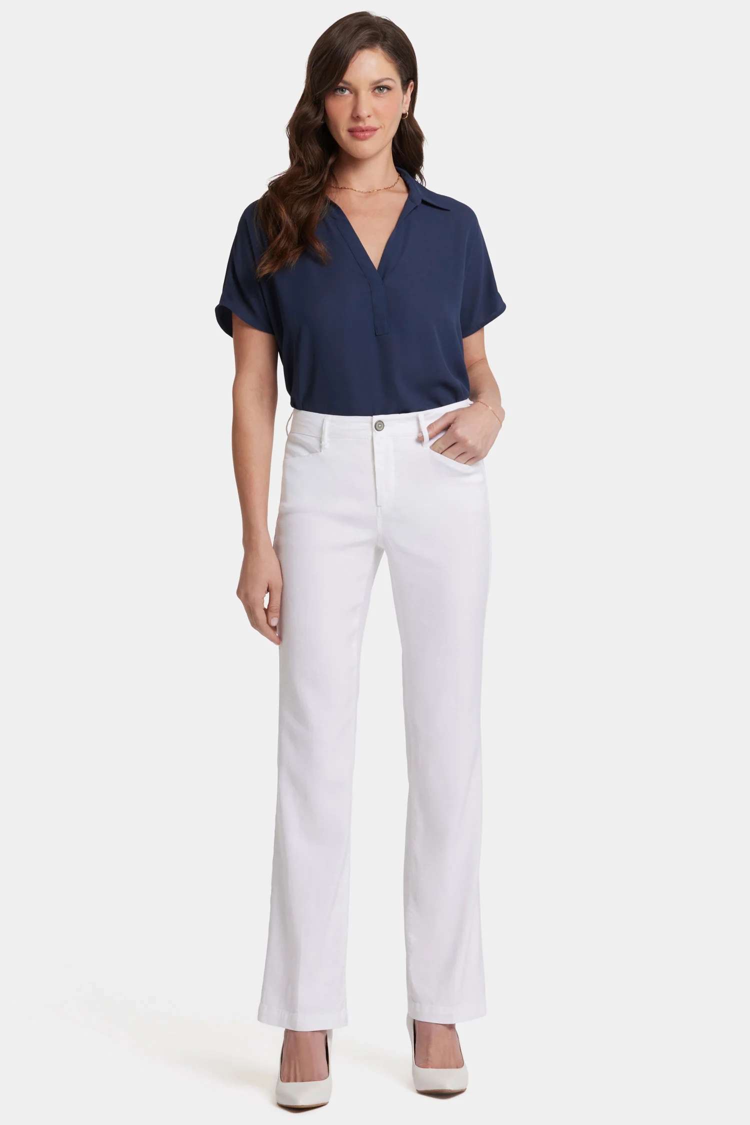 Trouser Pants In Petite - Optic White - Image 4