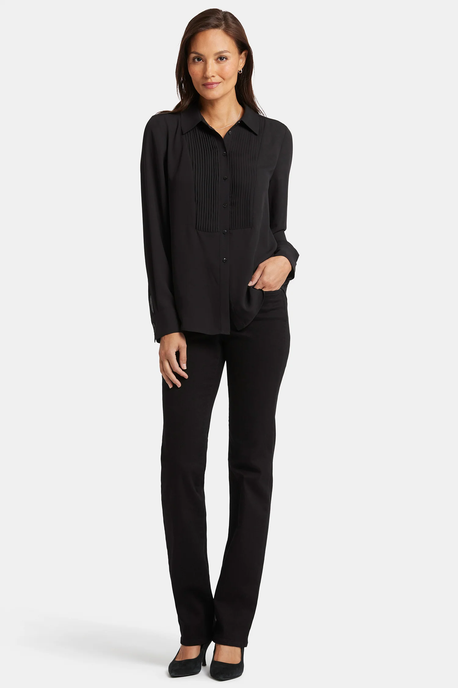 Tuxedo Blouse - Black - Image 6