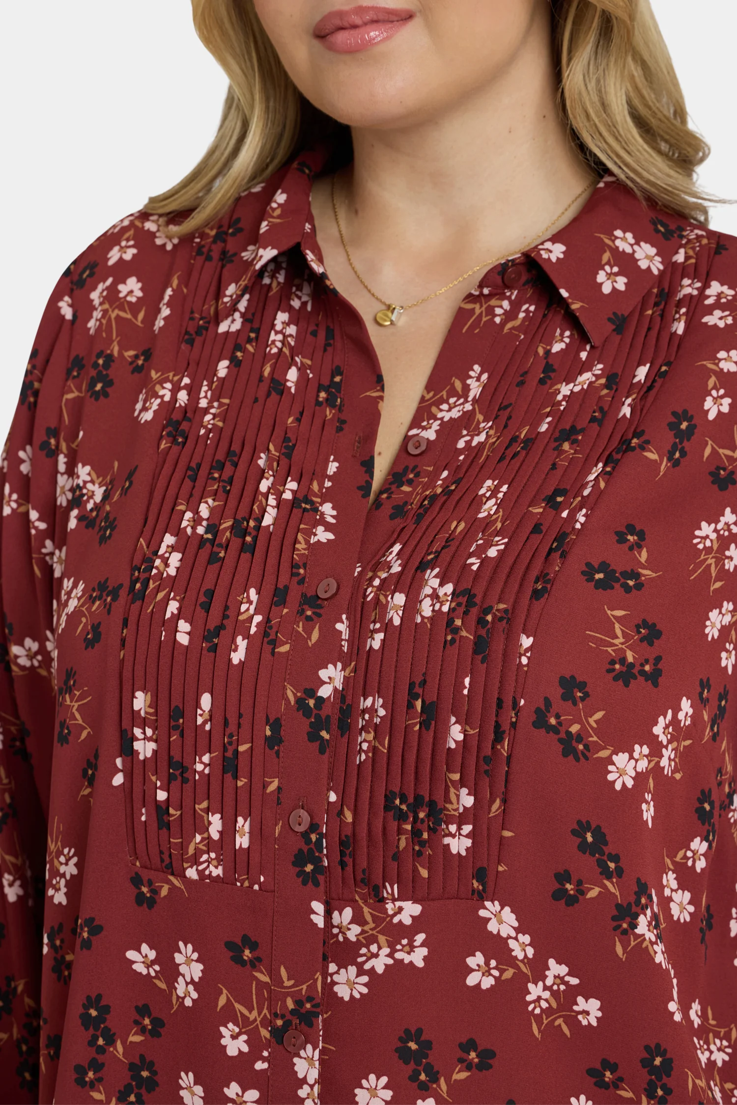 Tuxedo Blouse In Plus Size - Bienvenue - Image 2