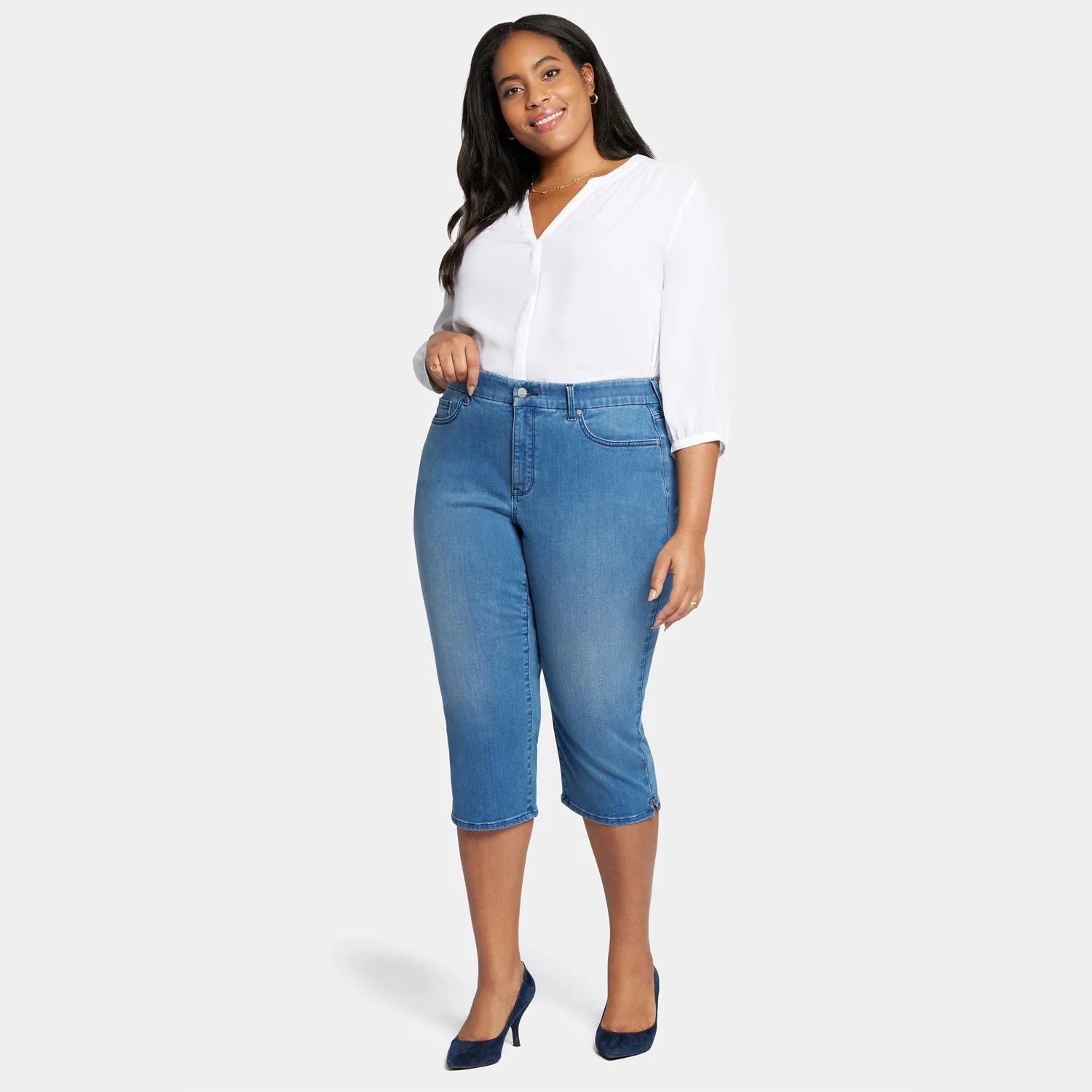 Waist-Match™ Slim Straight Crop Jeans In Plus Size - Contented - Image 3