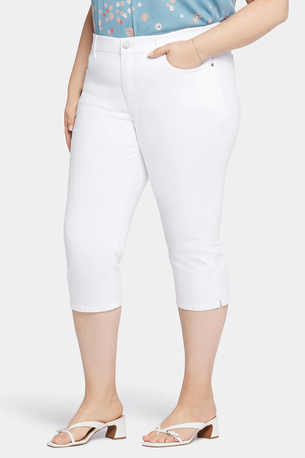 Waist-Match™ Slim Straight Crop Jeans In Plus Size - Optic White - Image 3