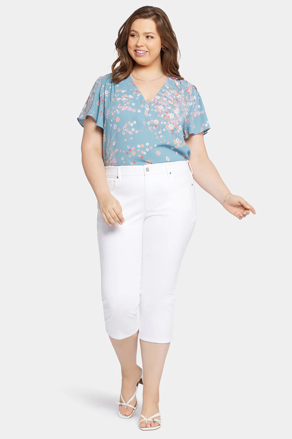 Waist-Match™ Slim Straight Crop Jeans In Plus Size - Optic White - Image 4