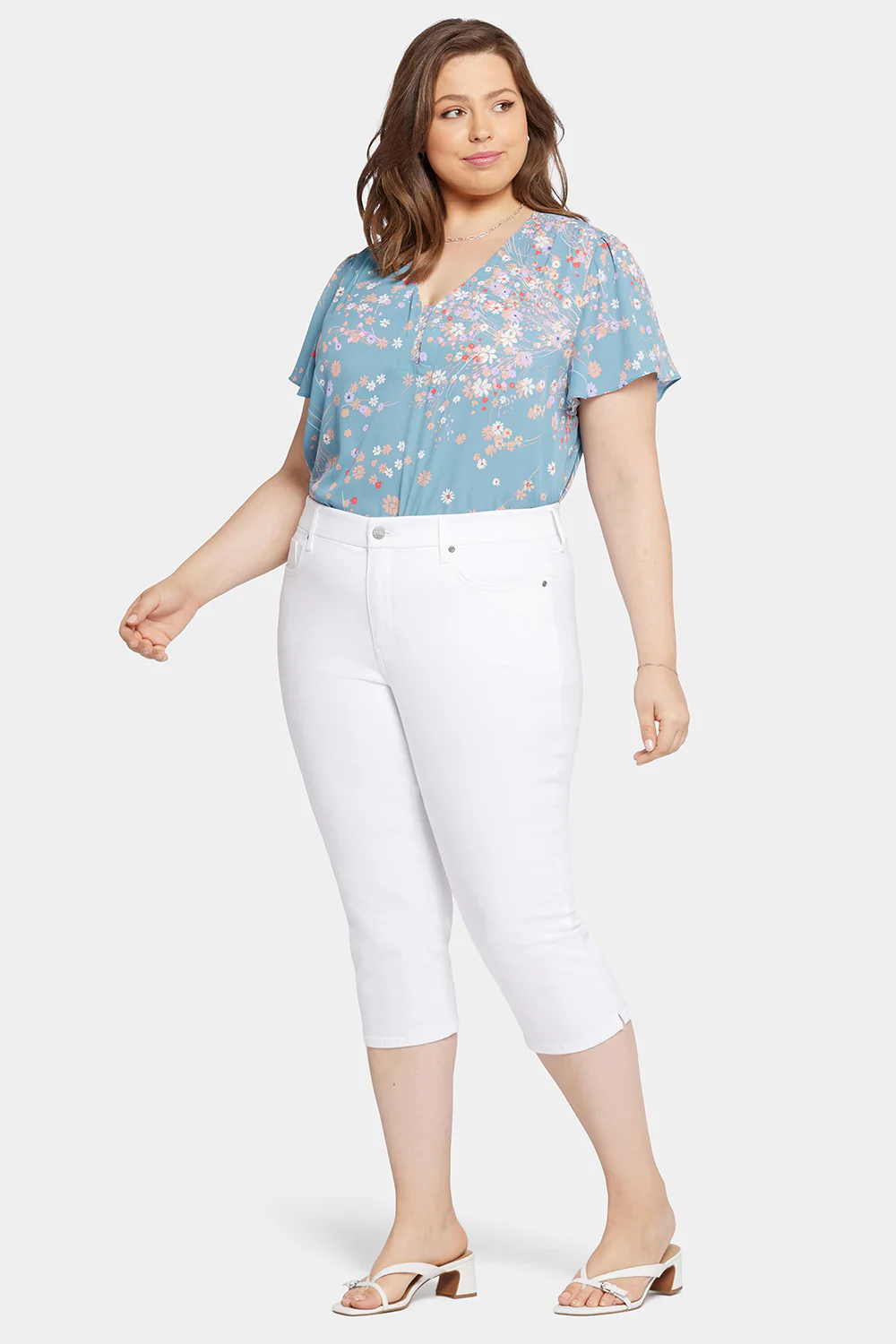 Waist-Match™ Slim Straight Crop Jeans In Plus Size - Optic White - Image 5