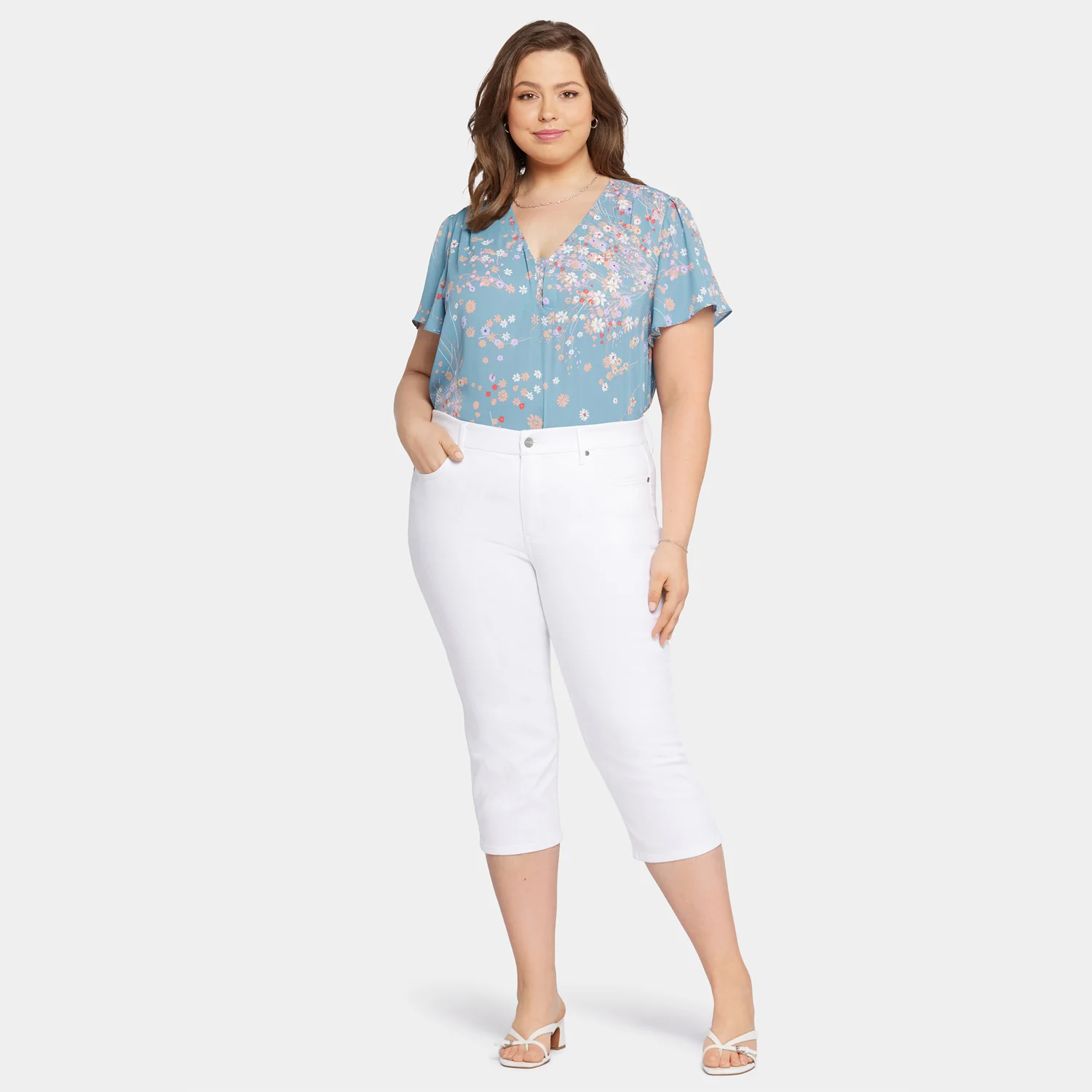 Waist-Match™ Slim Straight Crop Jeans In Plus Size - Optic White - Image 7