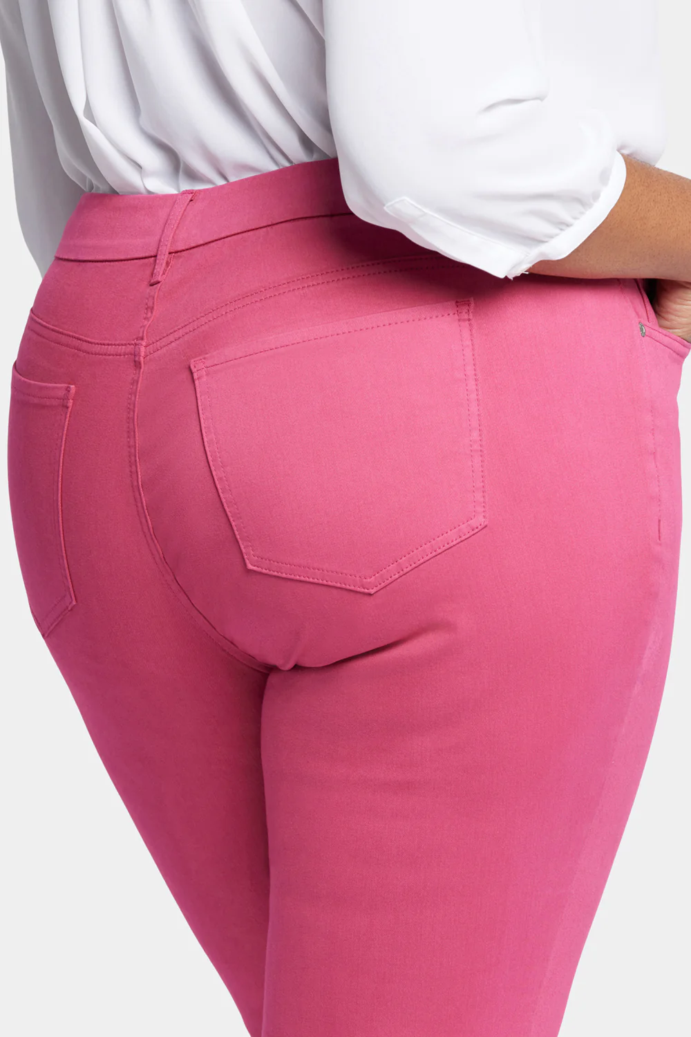 Waist-Match™ Slim Straight Crop Jeans In Plus Size - Raspberry Pink - Image 6