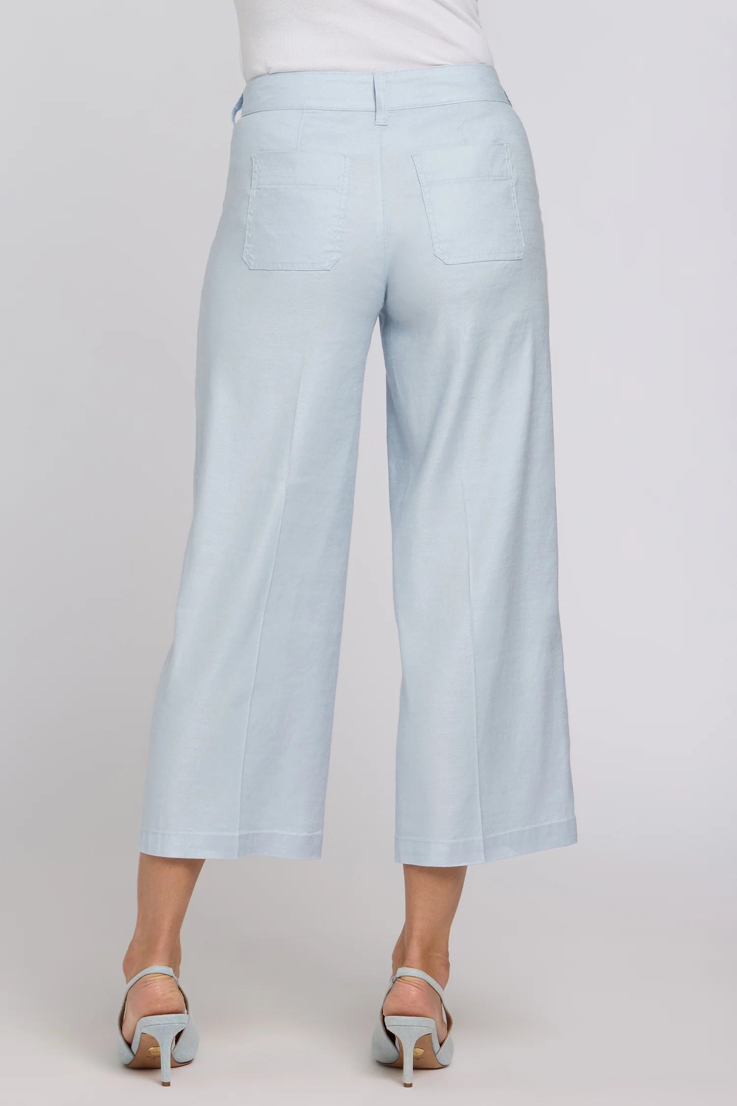 Wide Leg Cargo Capri Pants - Blue Clover - Image 2