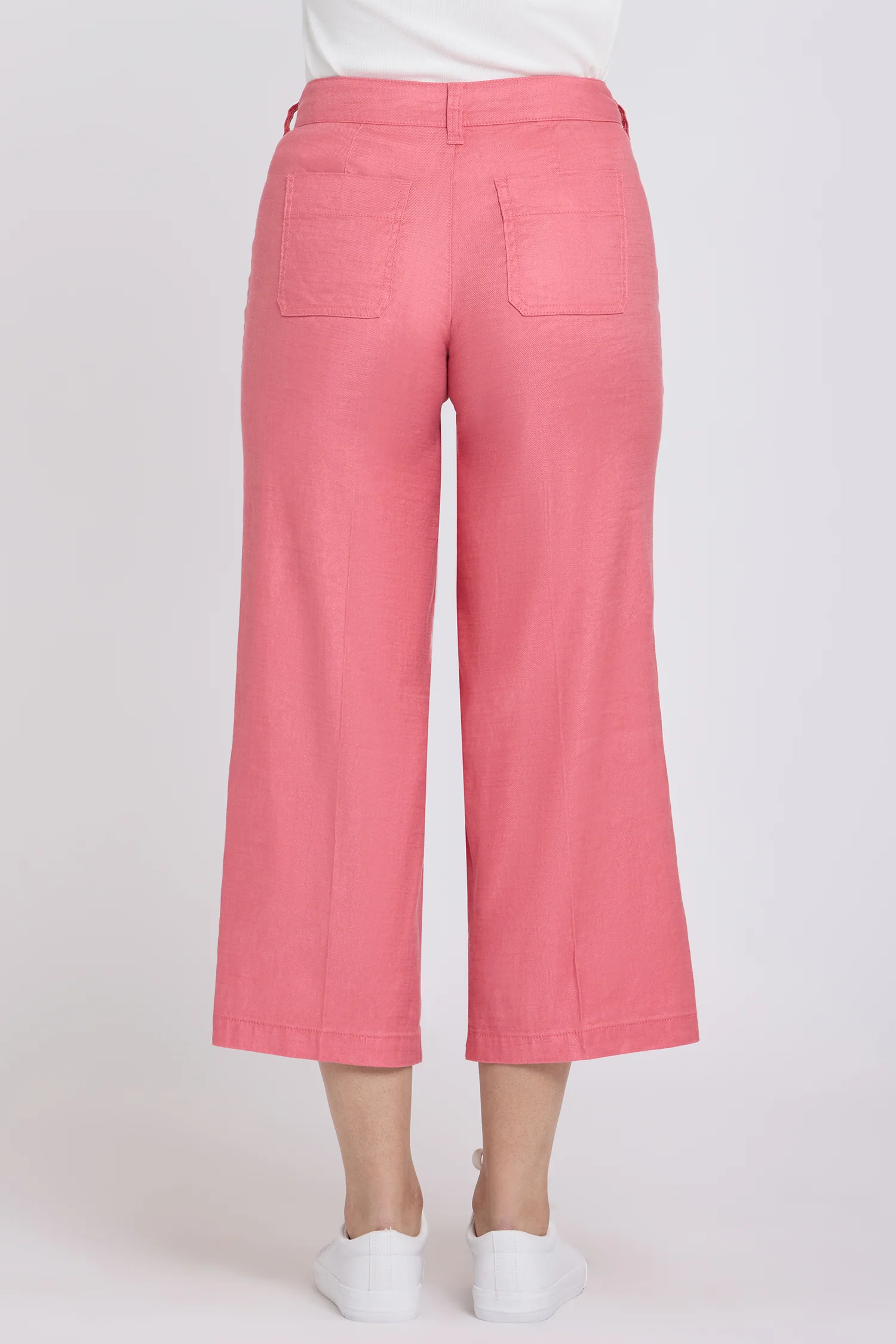Wide Leg Cargo Capri Pants - Desert Rose - Image 2