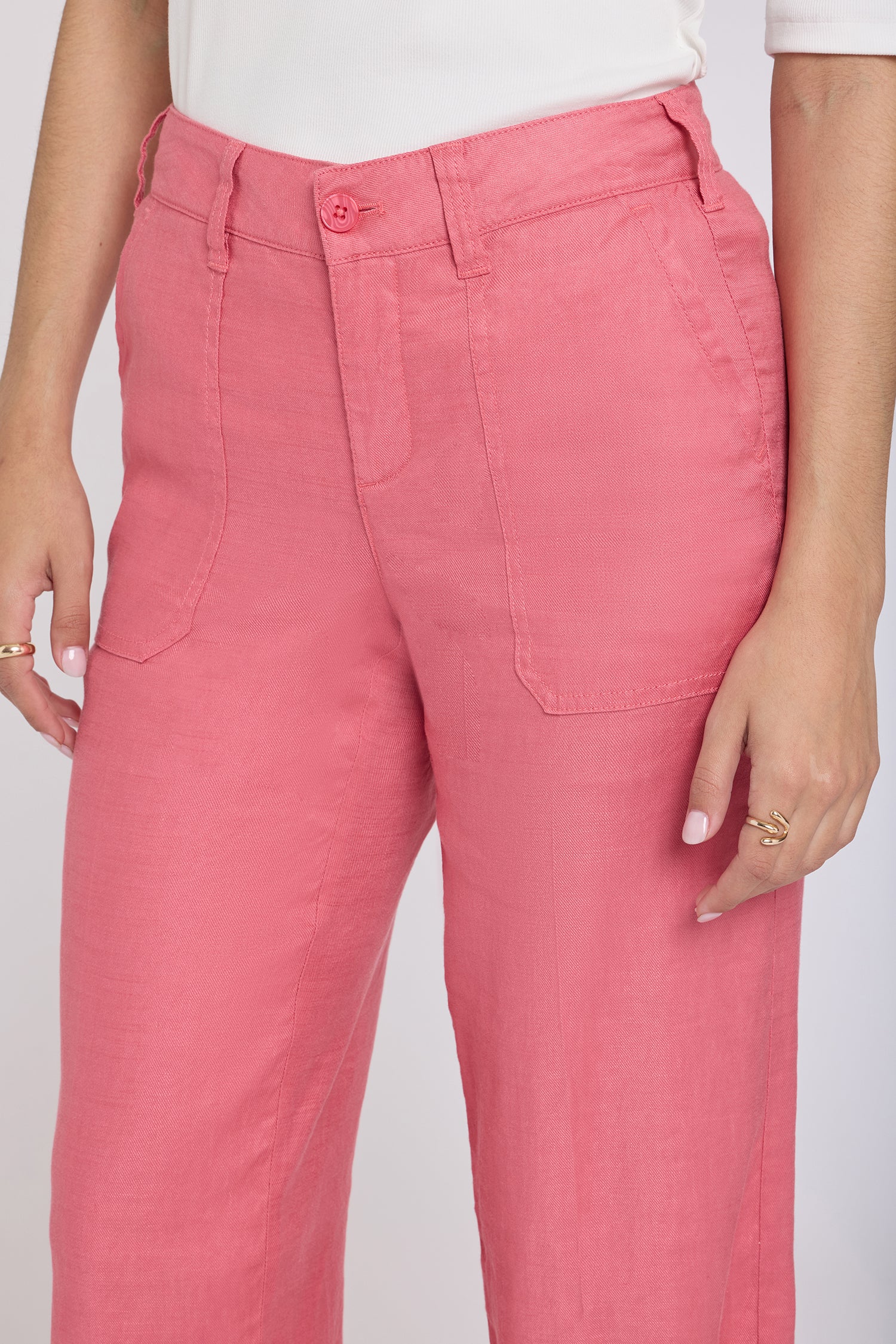 Wide Leg Cargo Capri Pants - Desert Rose - Image 5